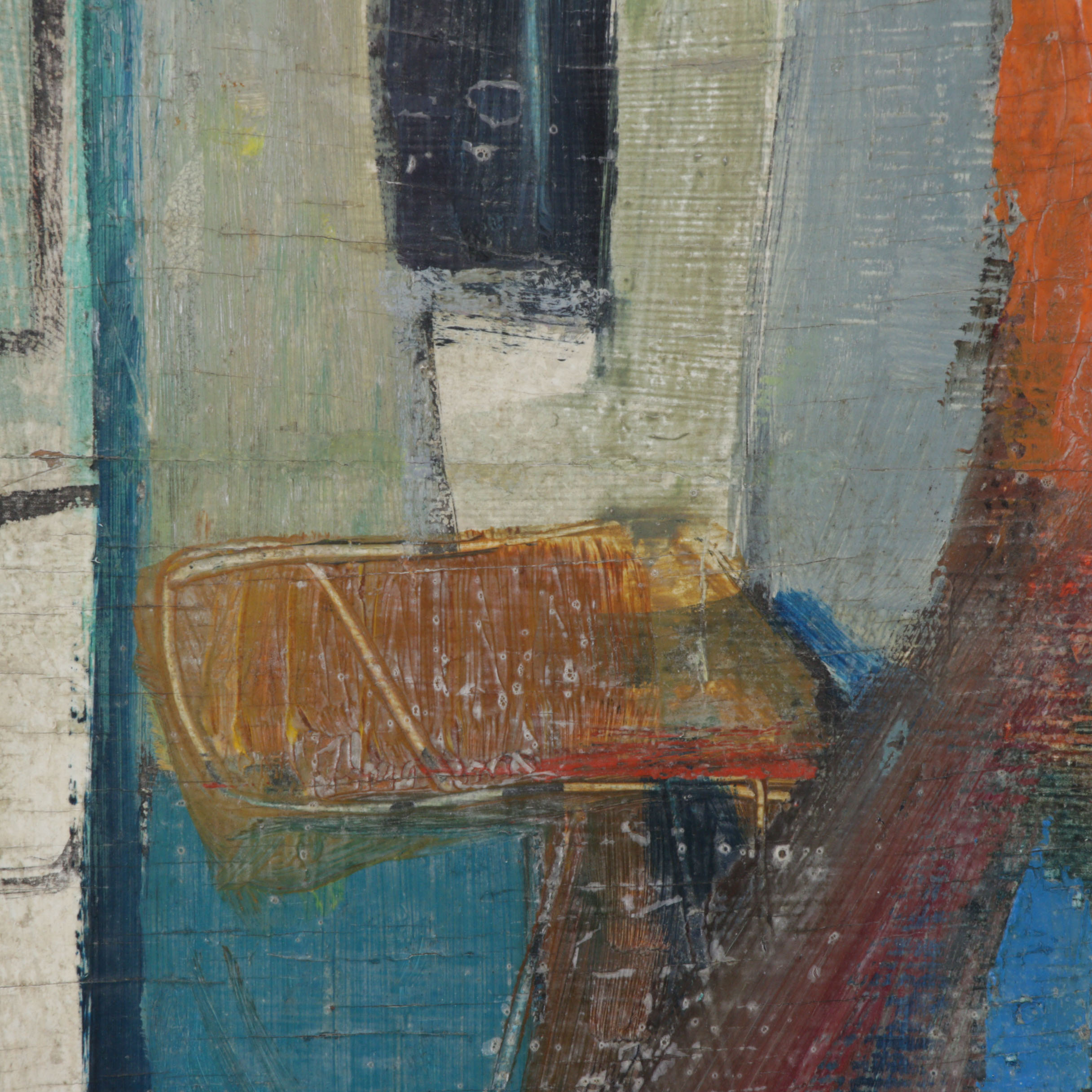 Franz Josef Kline Abstract Expressionist Oil Painting, Circa 1947 with Catalogue