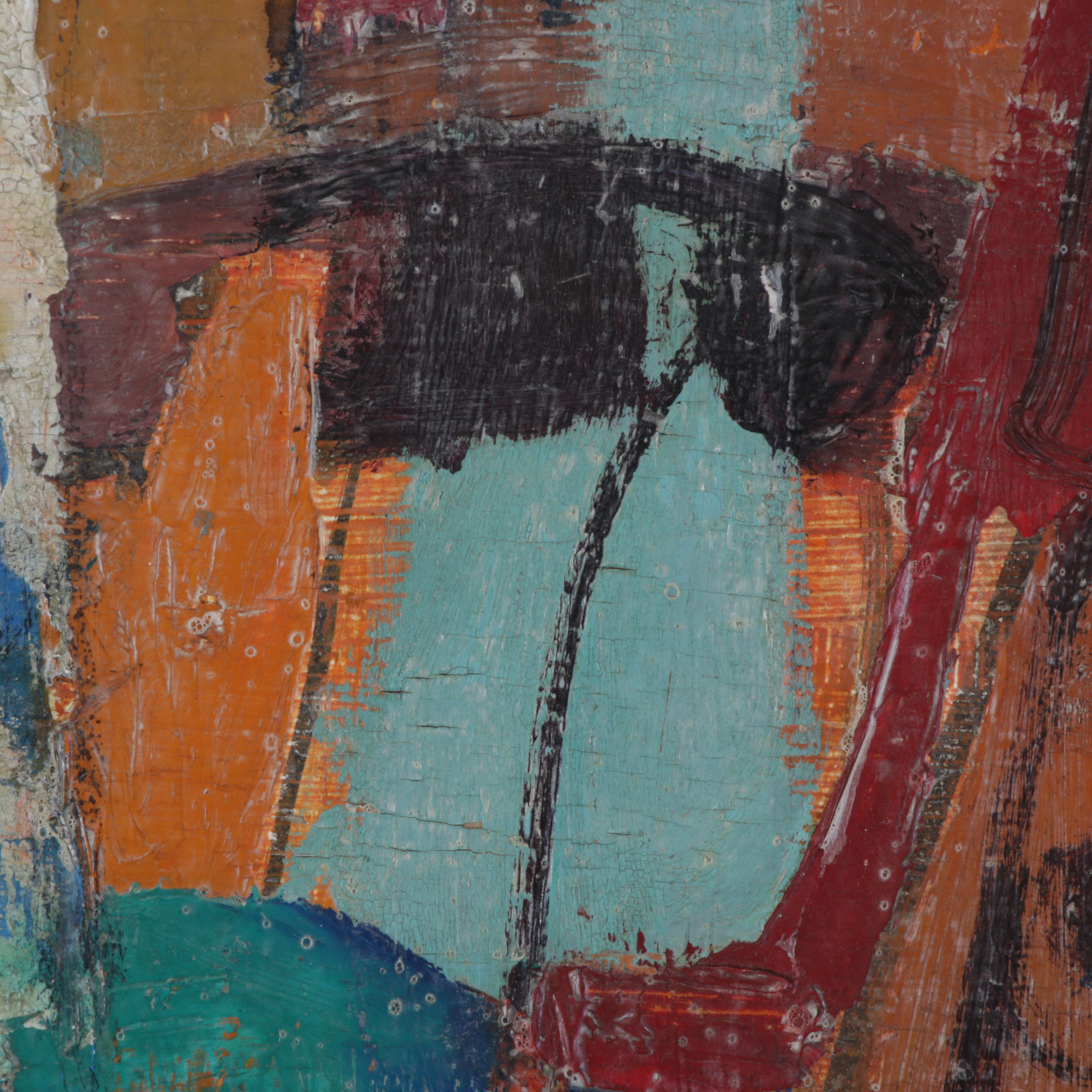 Franz Josef Kline Abstract Expressionist Oil Painting, Circa 1947 with Catalogue