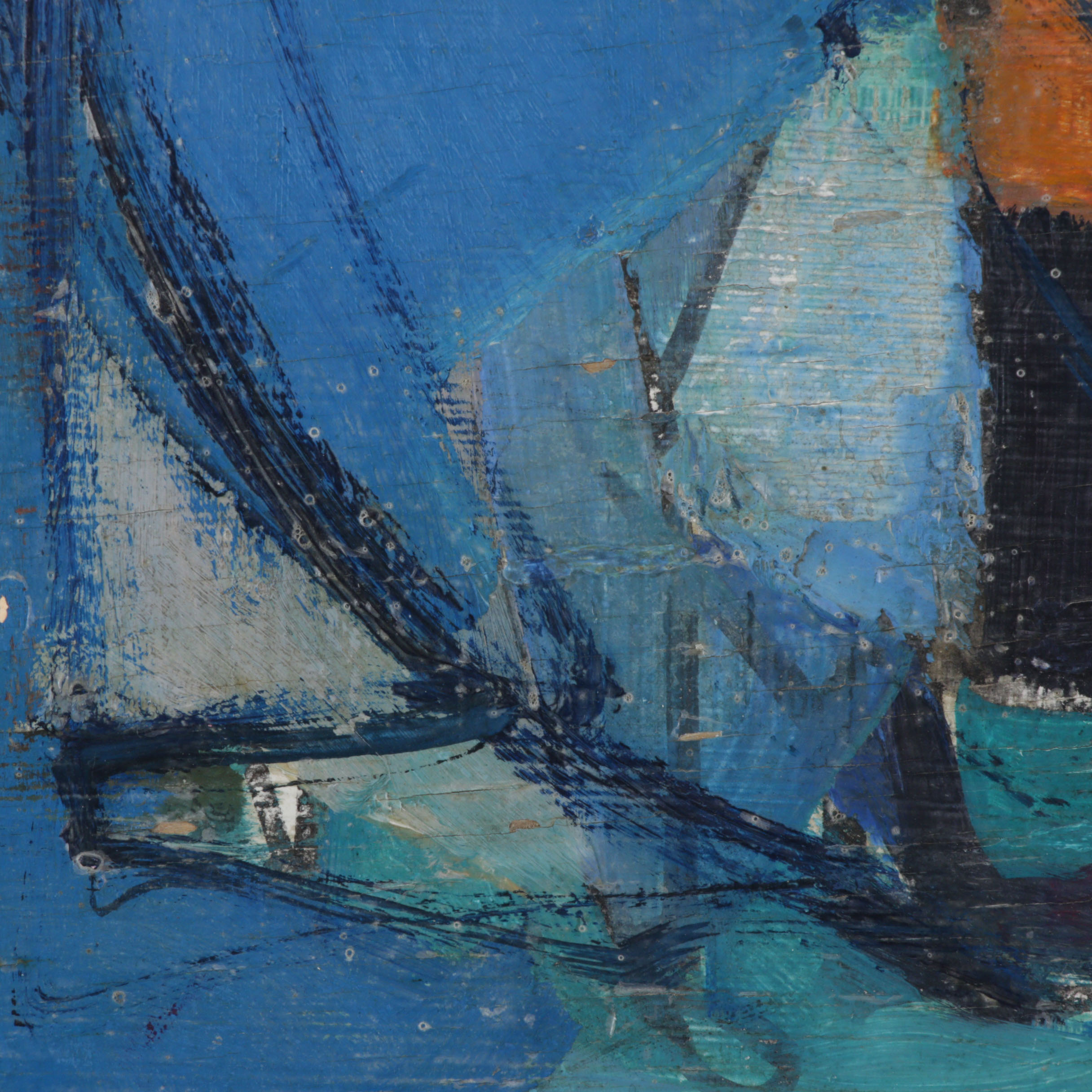 Franz Josef Kline Abstract Expressionist Oil Painting, Circa 1947 with Catalogue