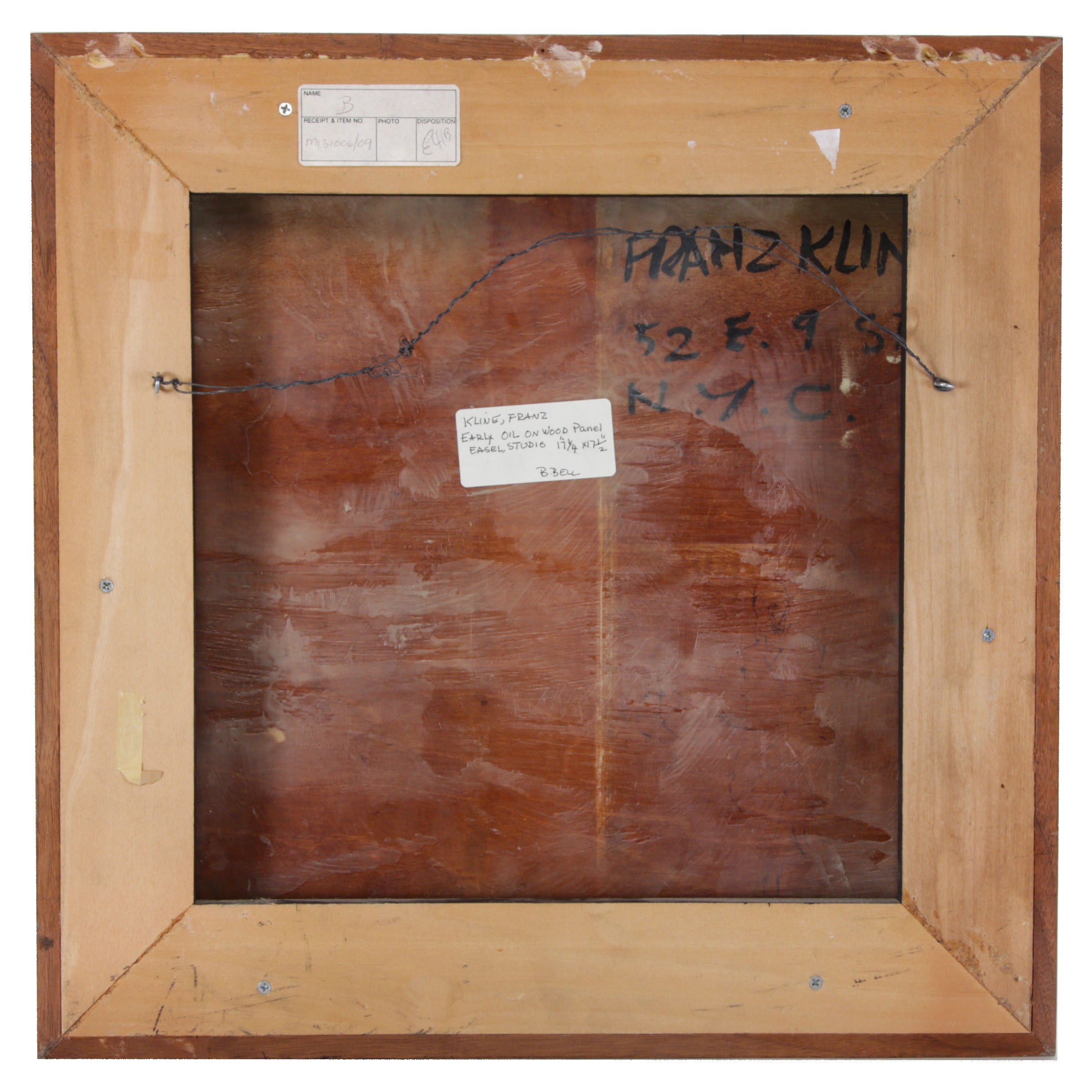 Franz Josef Kline Abstract Expressionist Oil Painting, Circa 1947 with Catalogue