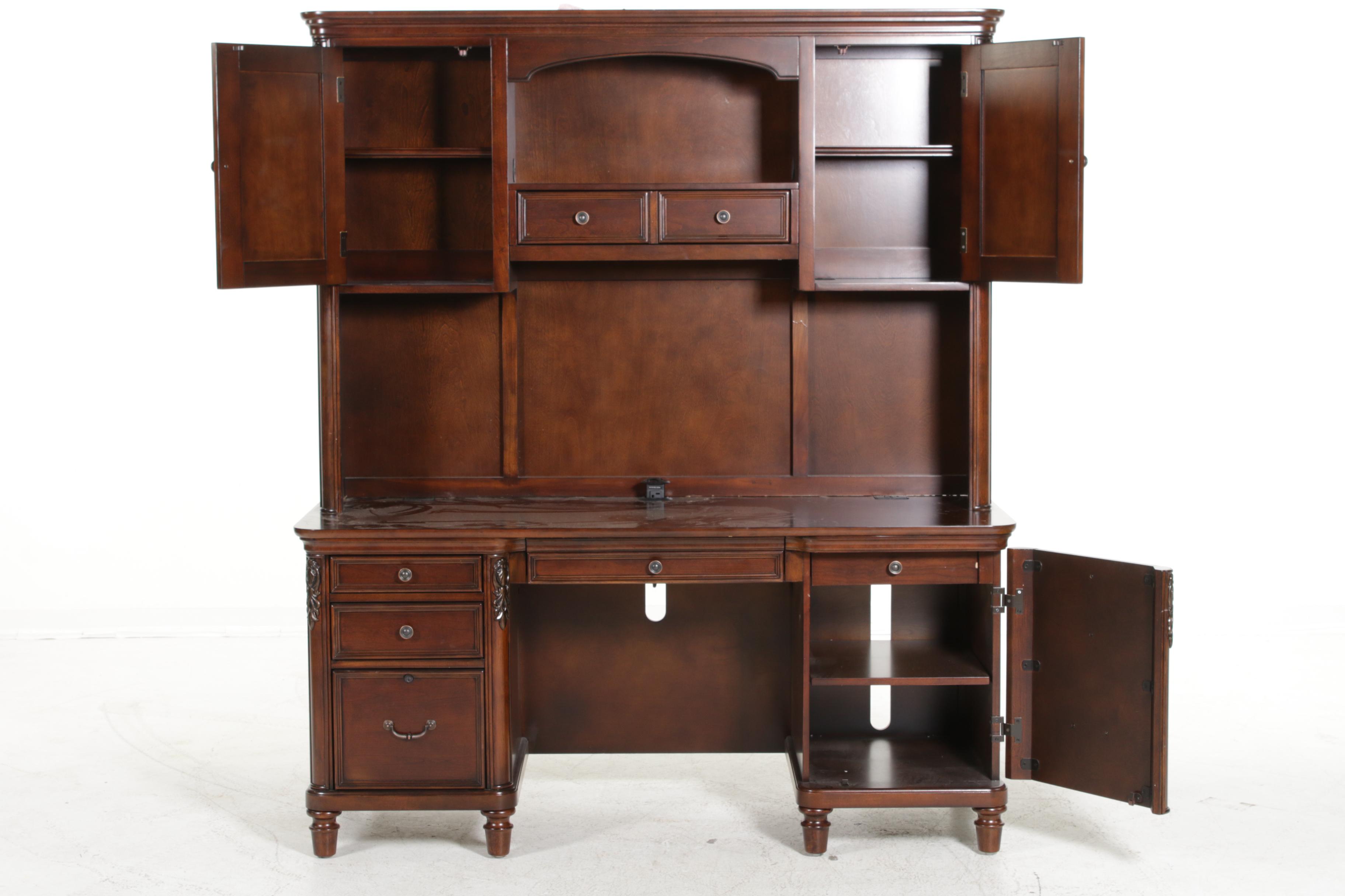American Signature Collection "Ashland" Credenza Desk and Hutch