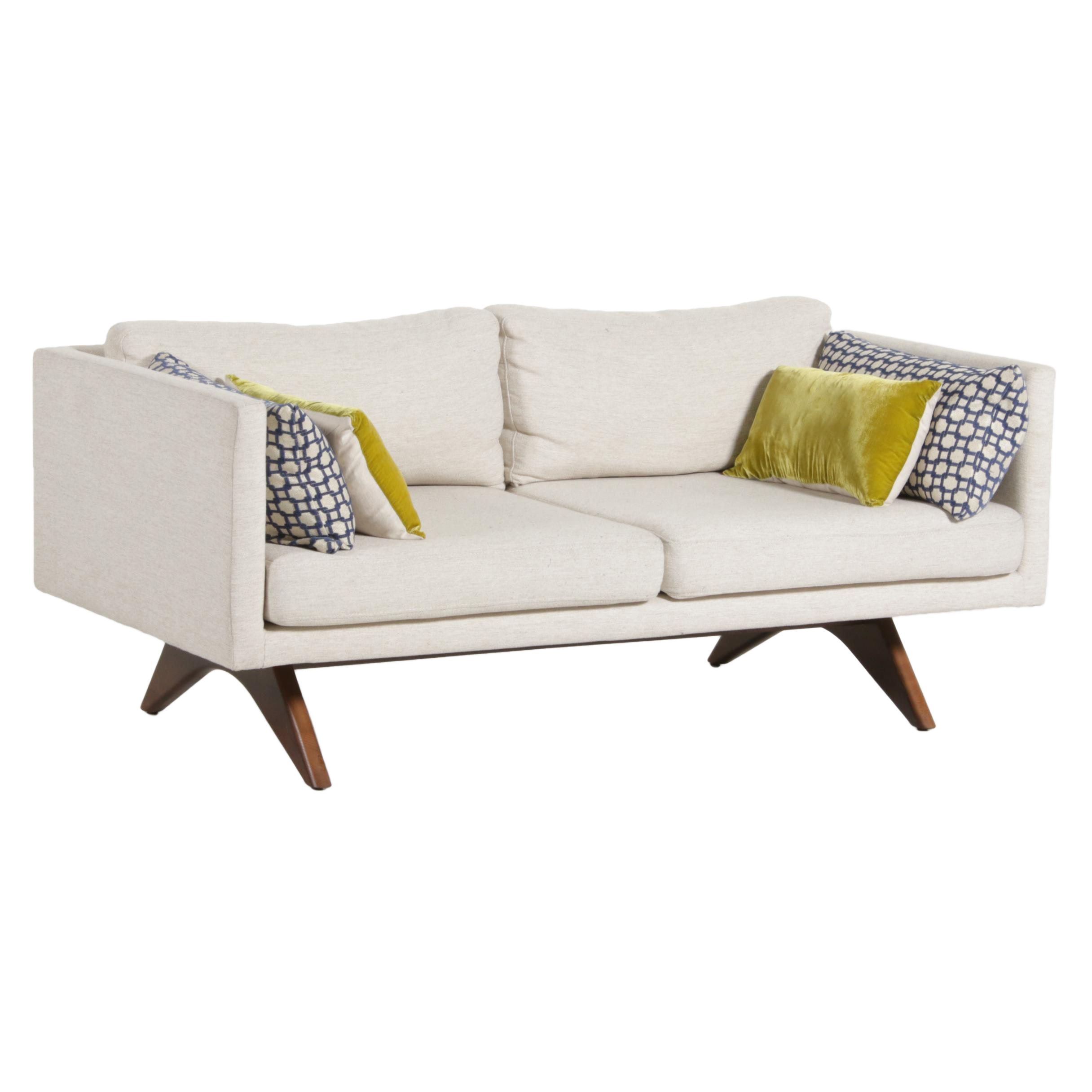 West Elm Modern Upholstered Loveseat Sofa