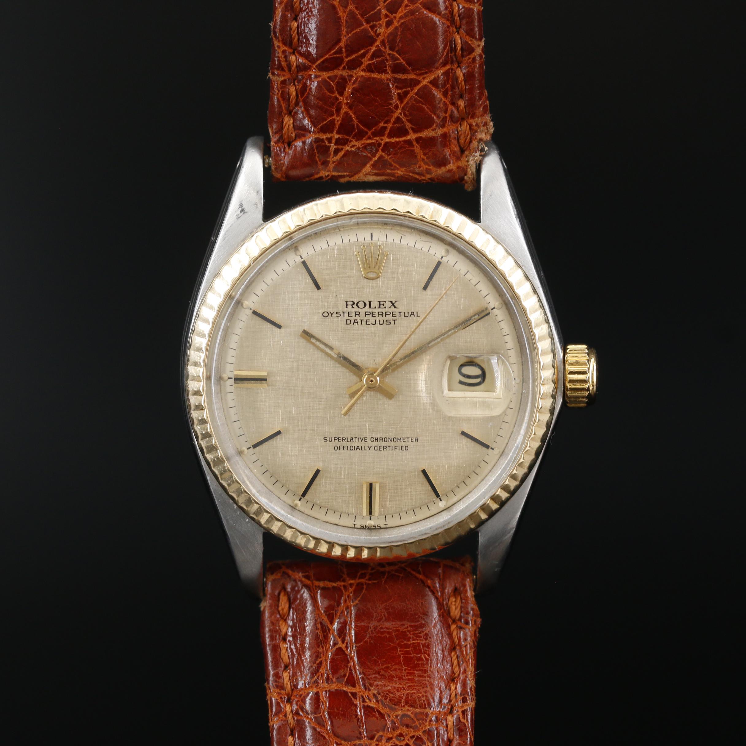 1969 Pie Pan Dial Rolex Datejust 14K Gold and Stainless Steel Watch