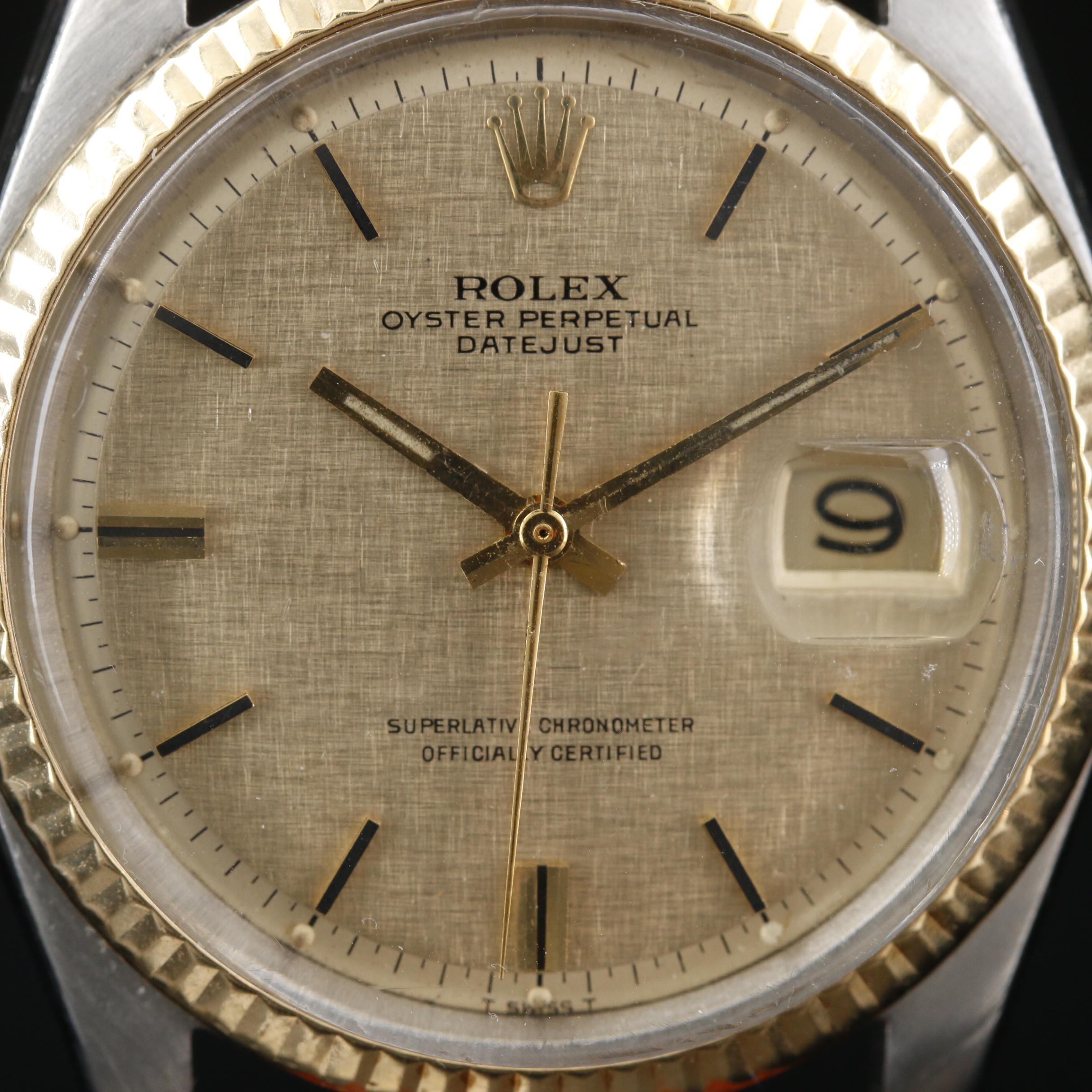 1969 Pie Pan Dial Rolex Datejust 14K Gold and Stainless Steel Watch