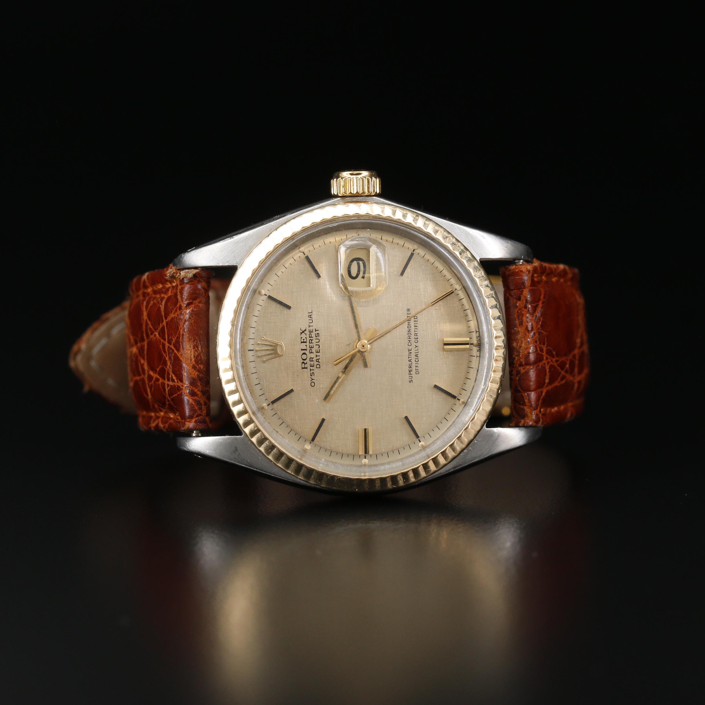 1969 Pie Pan Dial Rolex Datejust 14K Gold and Stainless Steel Watch