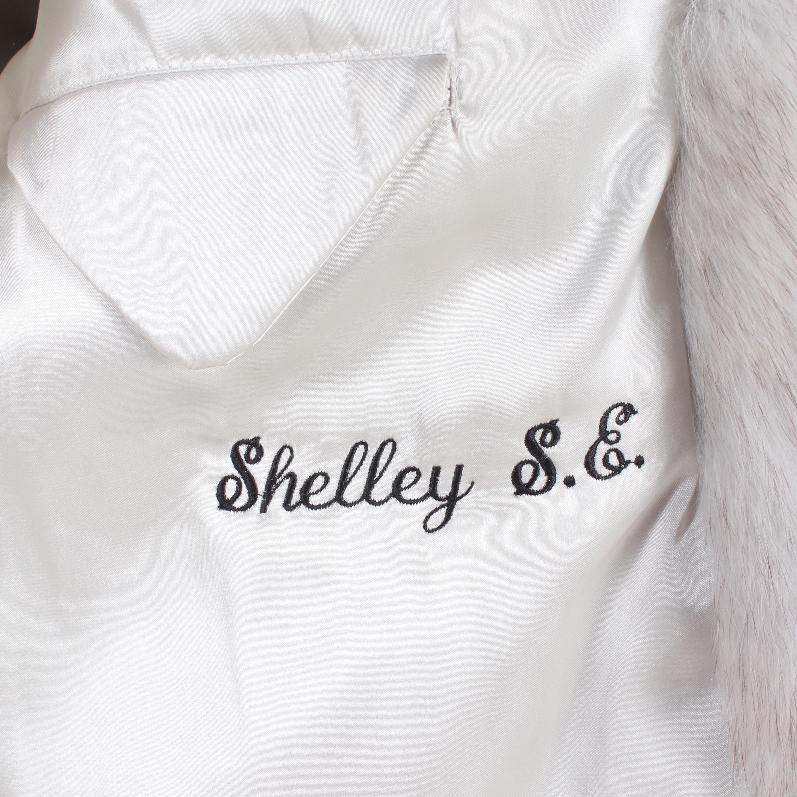 Scaasi Finnish Blue Fox Fur Full Skin Stroller with Banded Cuffs