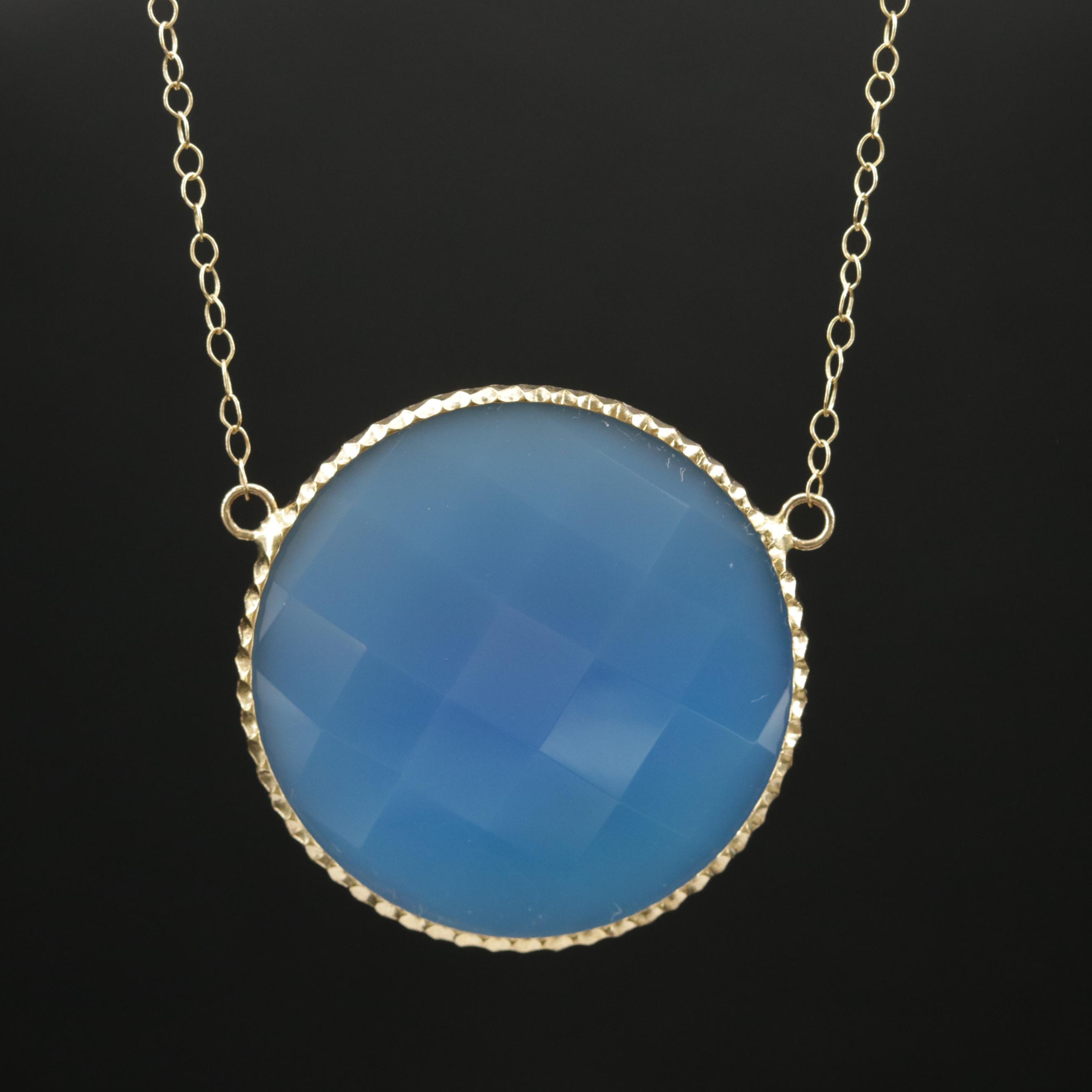 Zoë B. 18K Gold Chalcedony Necklace