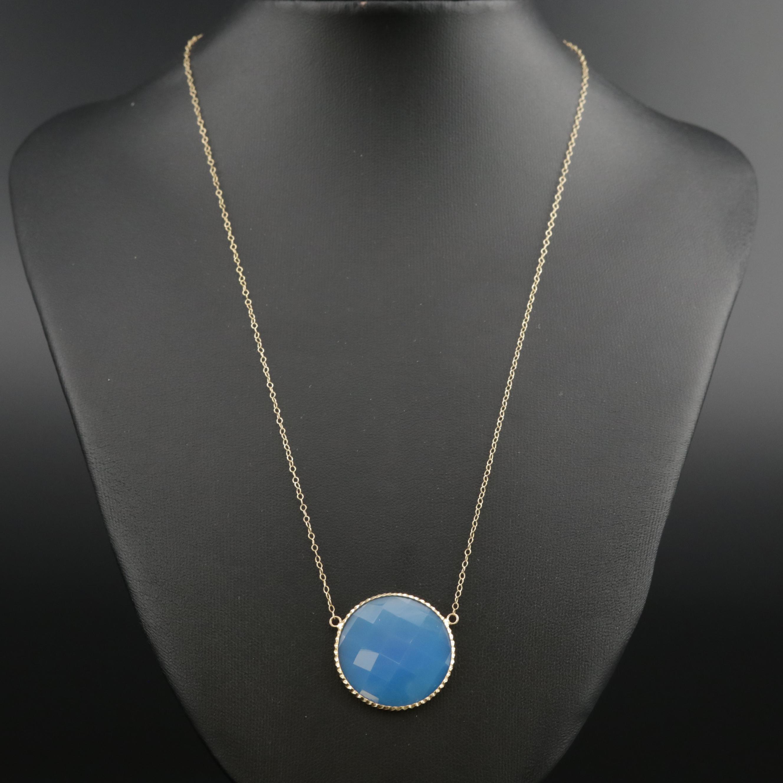 Zoë B. 18K Gold Chalcedony Necklace