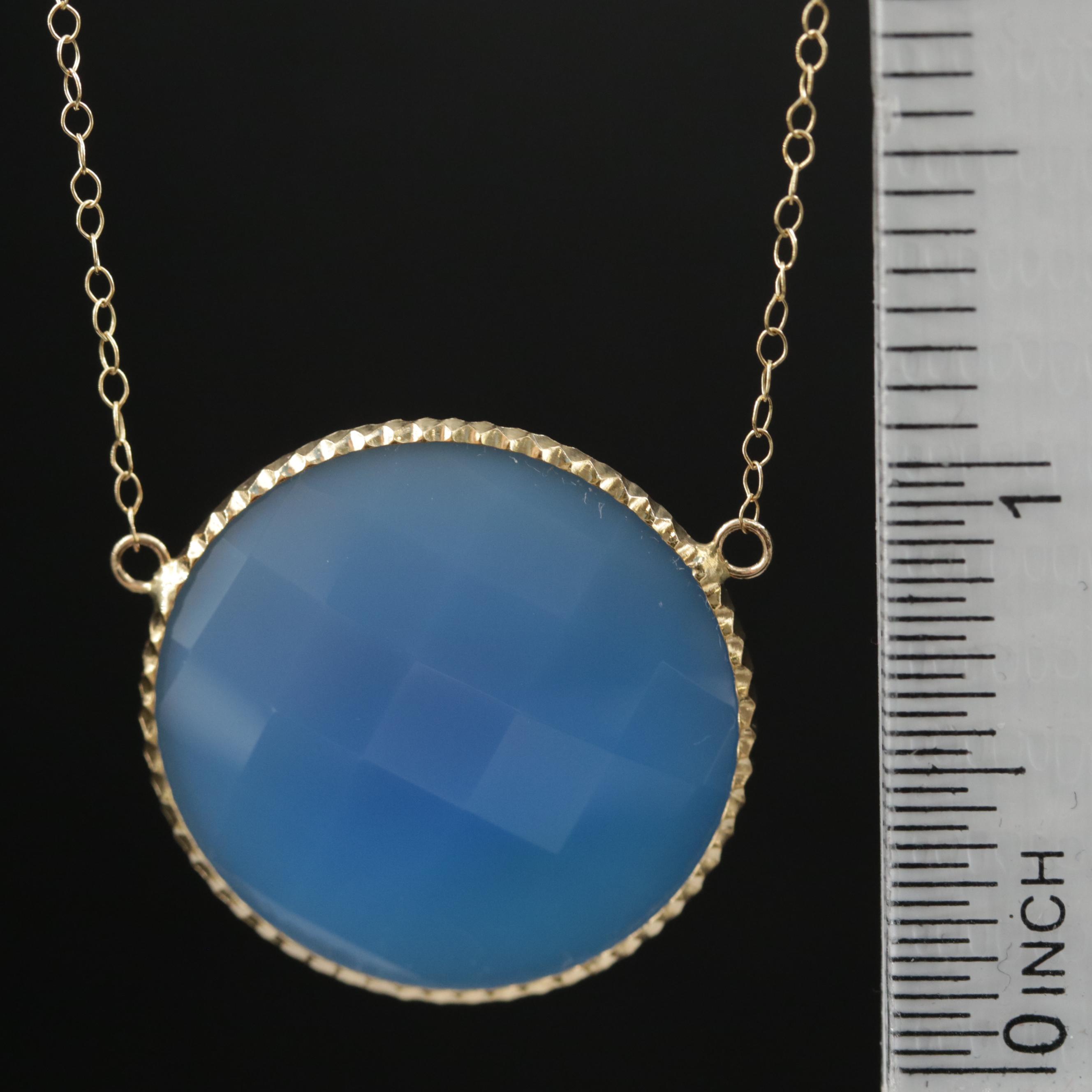 Zoë B. 18K Gold Chalcedony Necklace