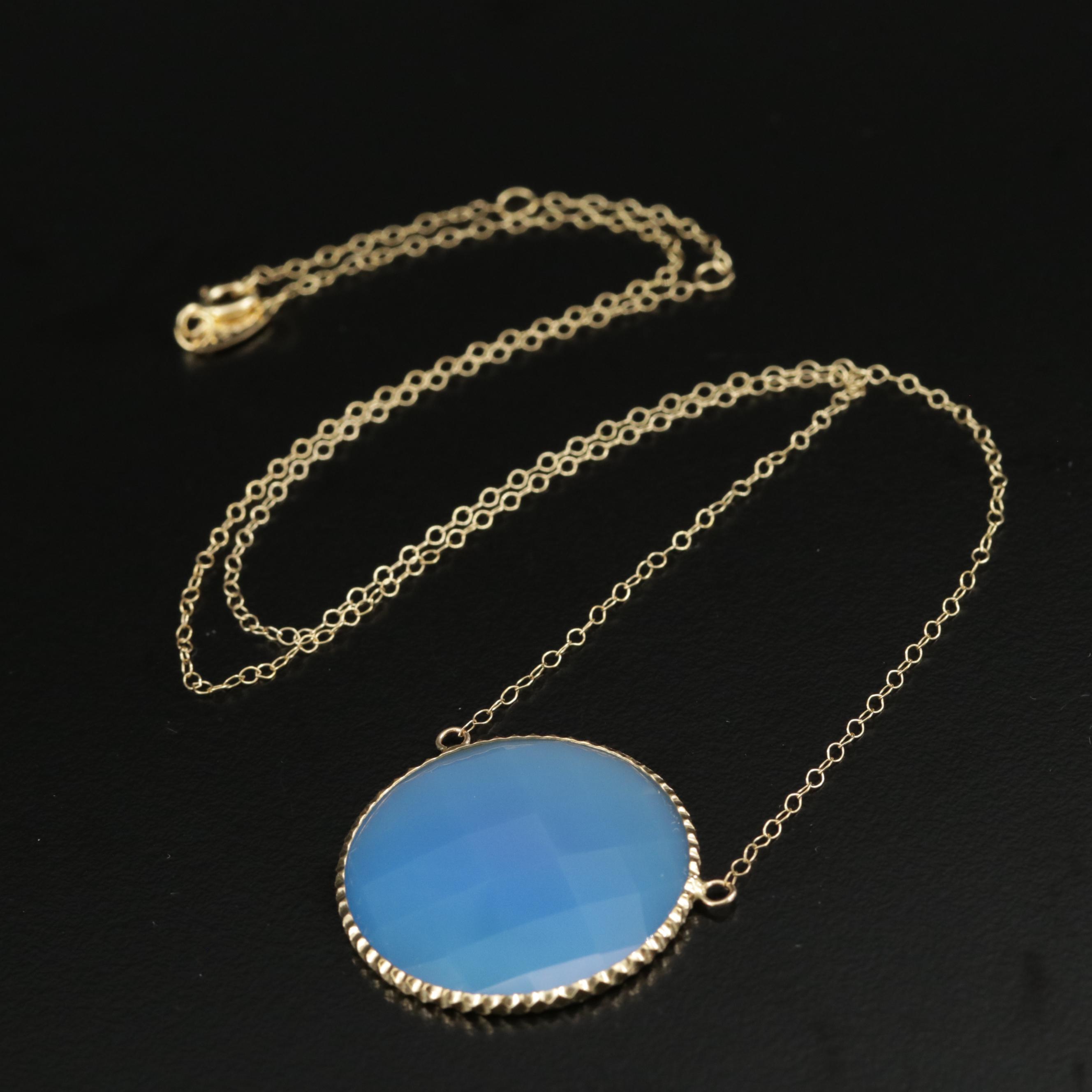 Zoë B. 18K Gold Chalcedony Necklace