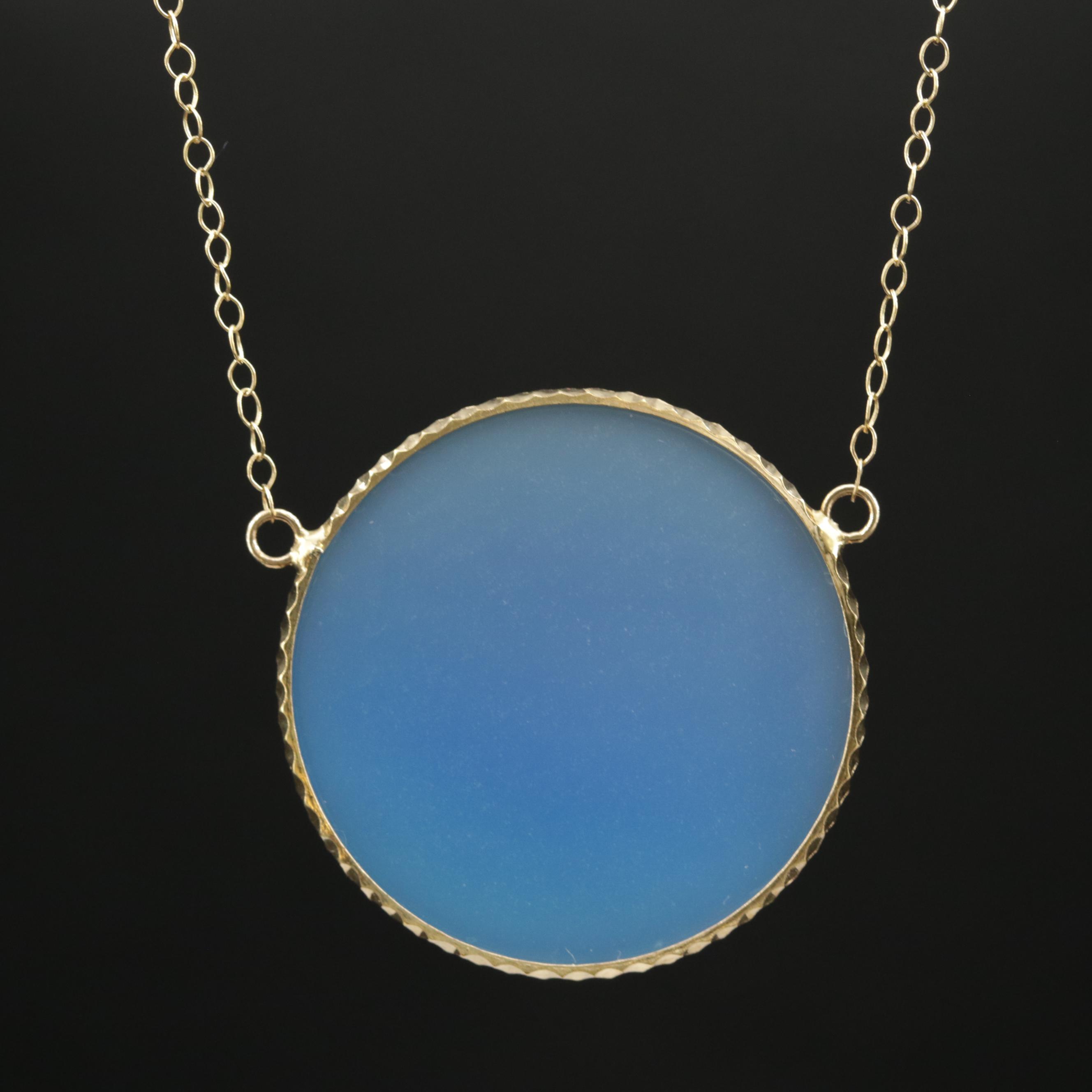 Zoë B. 18K Gold Chalcedony Necklace