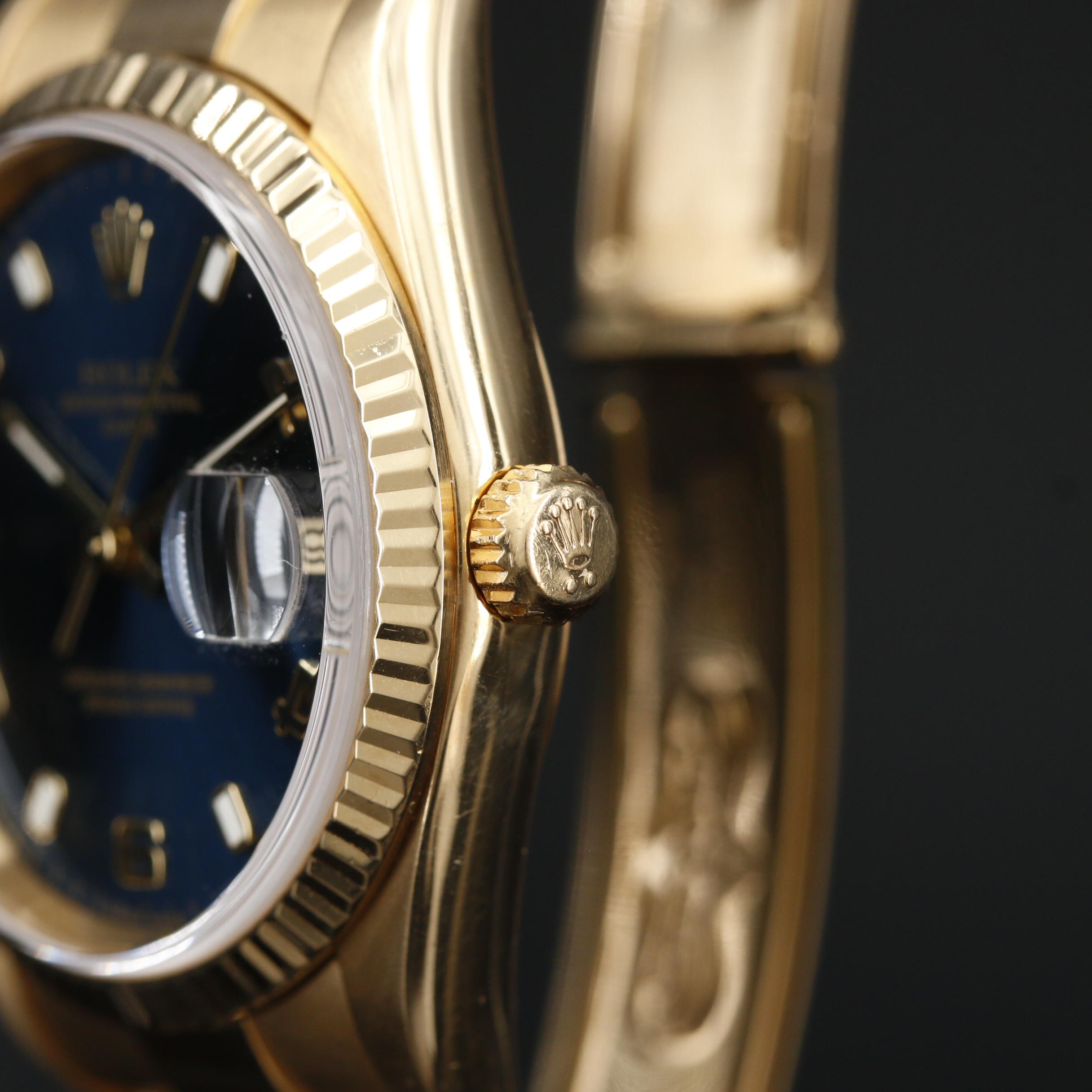 Rolex Date 18K Yellow Gold Automatic Watch, 2004