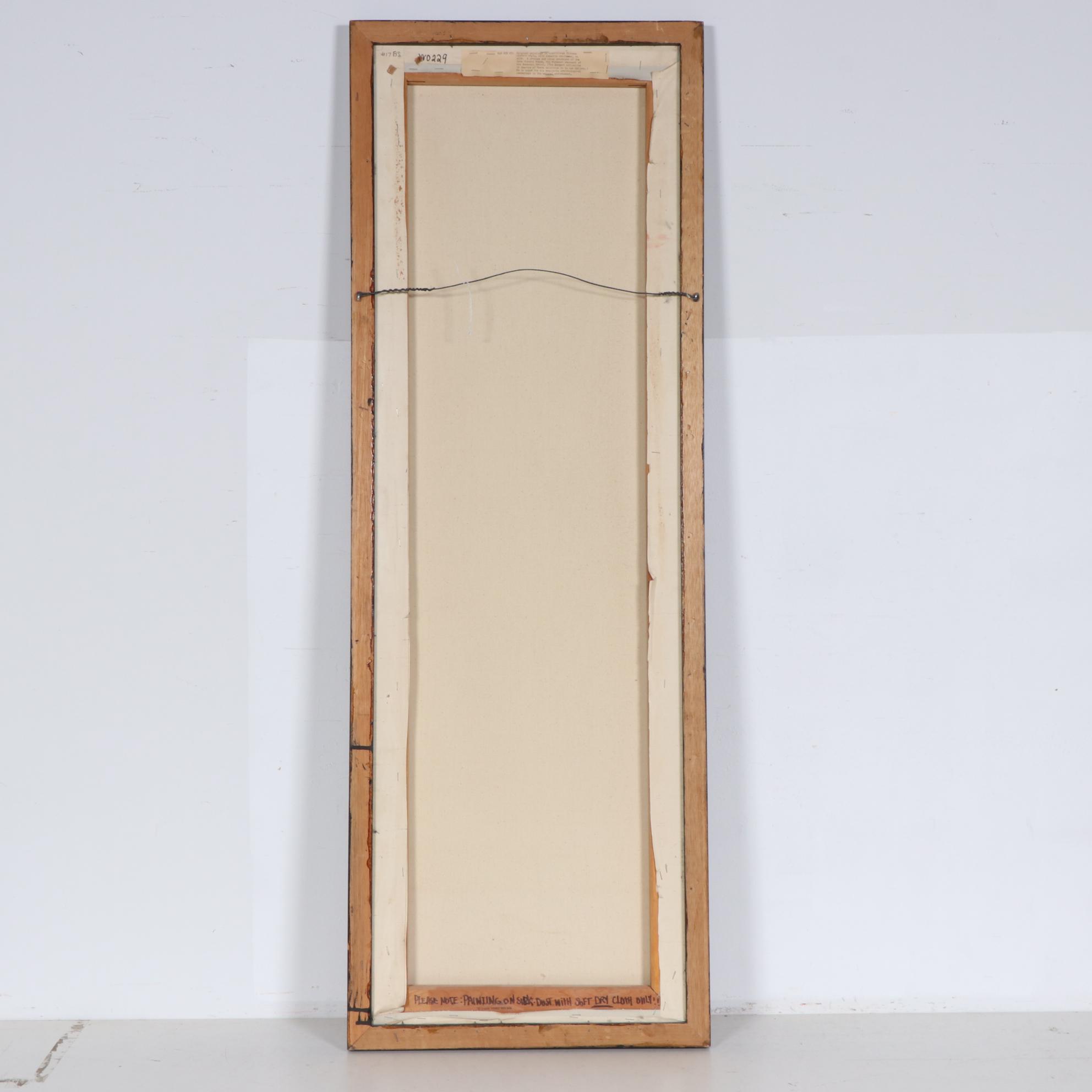 Wah Kee Wu Songbirds Oil Painting on Silk, Mid-20th Century