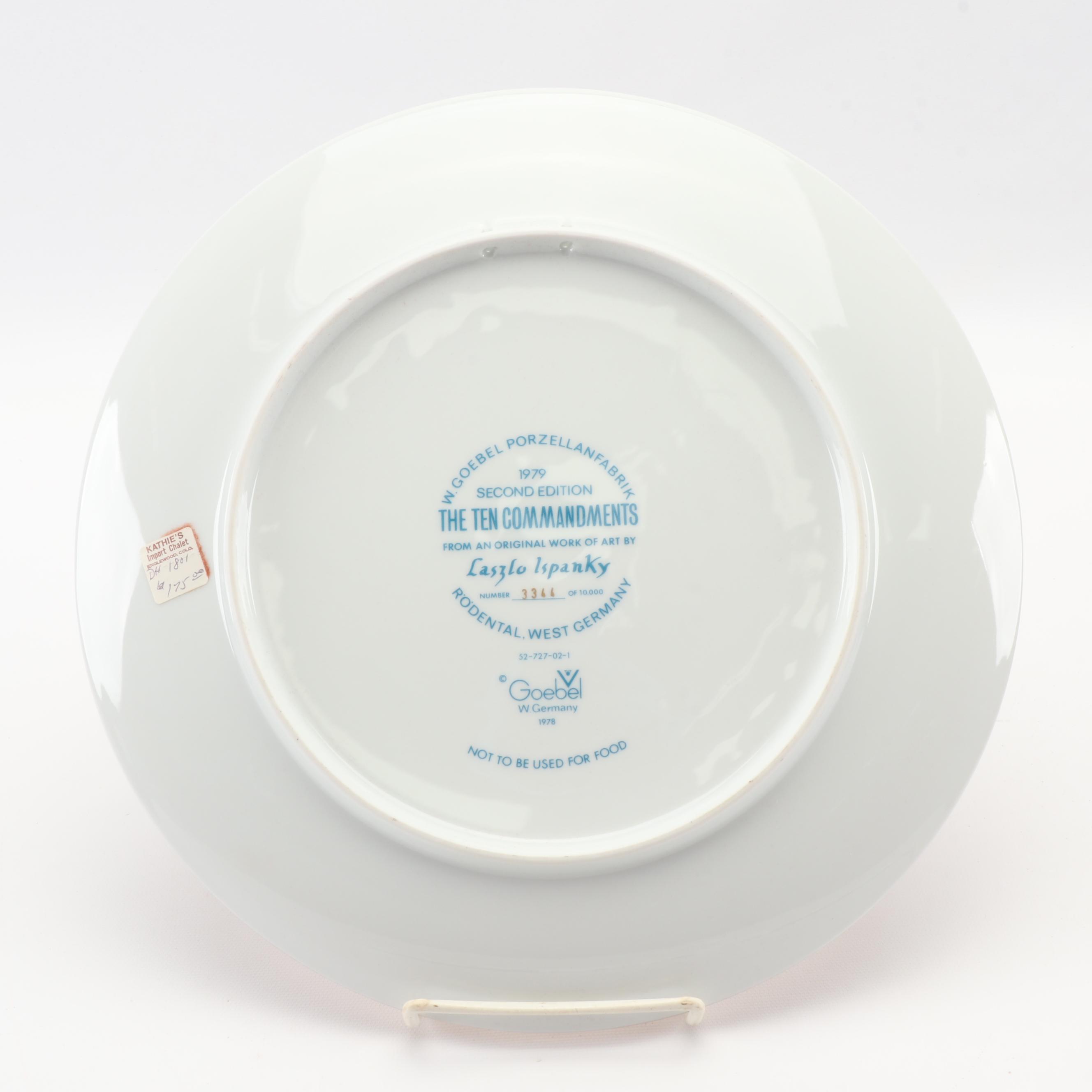 Goebel "Ten Commandments" Collector Plate Design by Laszlo Ispanky, 1979