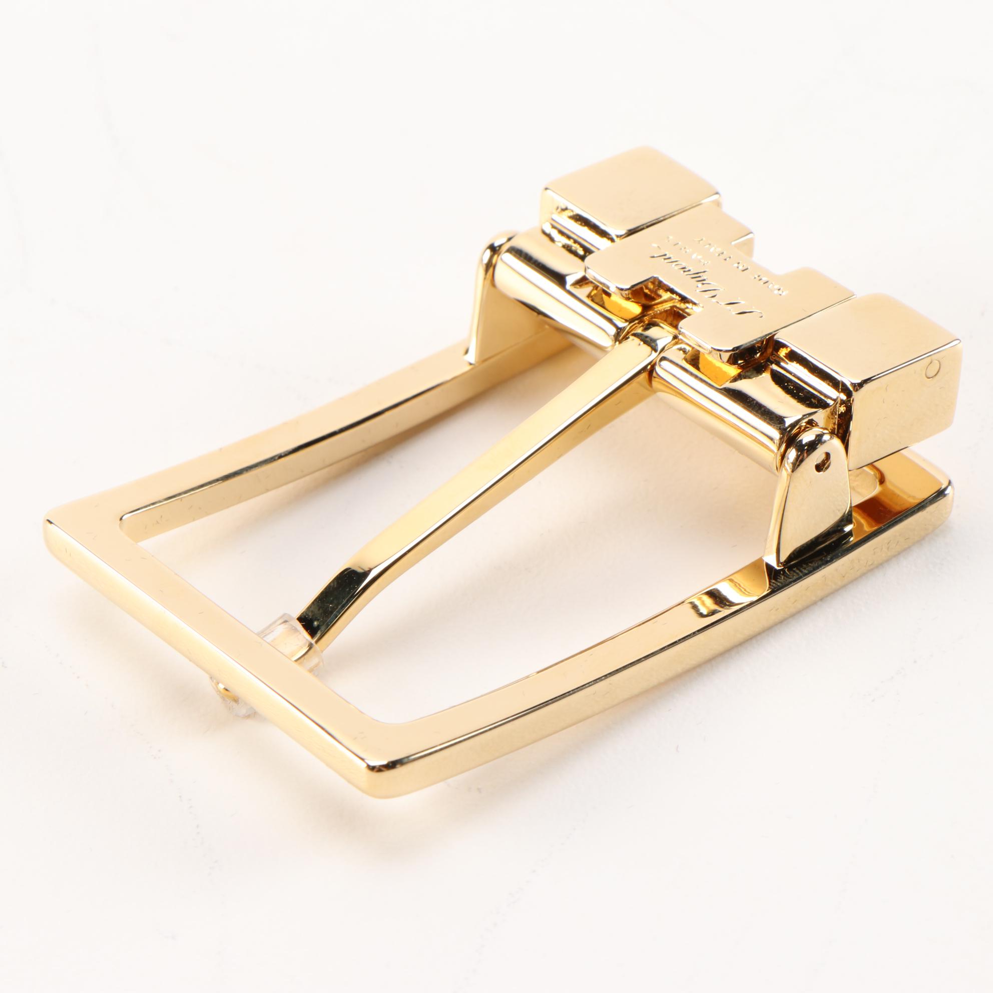 S. T. Dupont 35MM Etiquette Square Gold Tone Belt Buckle