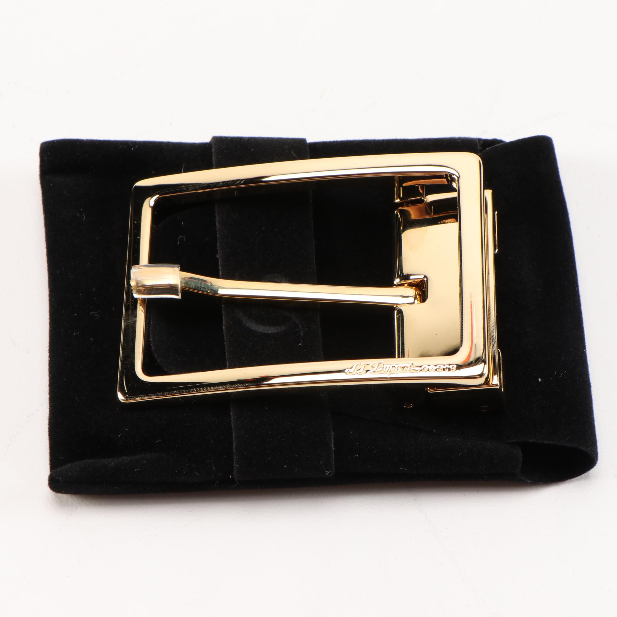 S. T. Dupont 35MM Etiquette Square Gold Tone Belt Buckle