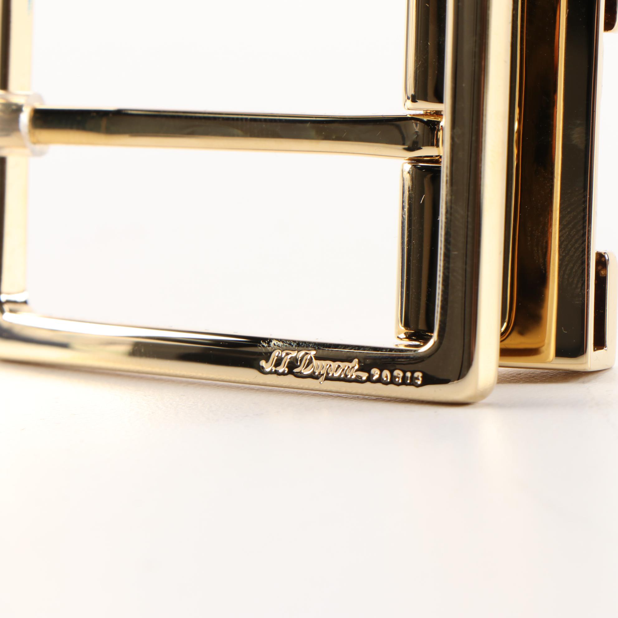 S. T. Dupont 35MM Etiquette Square Gold Tone Belt Buckle