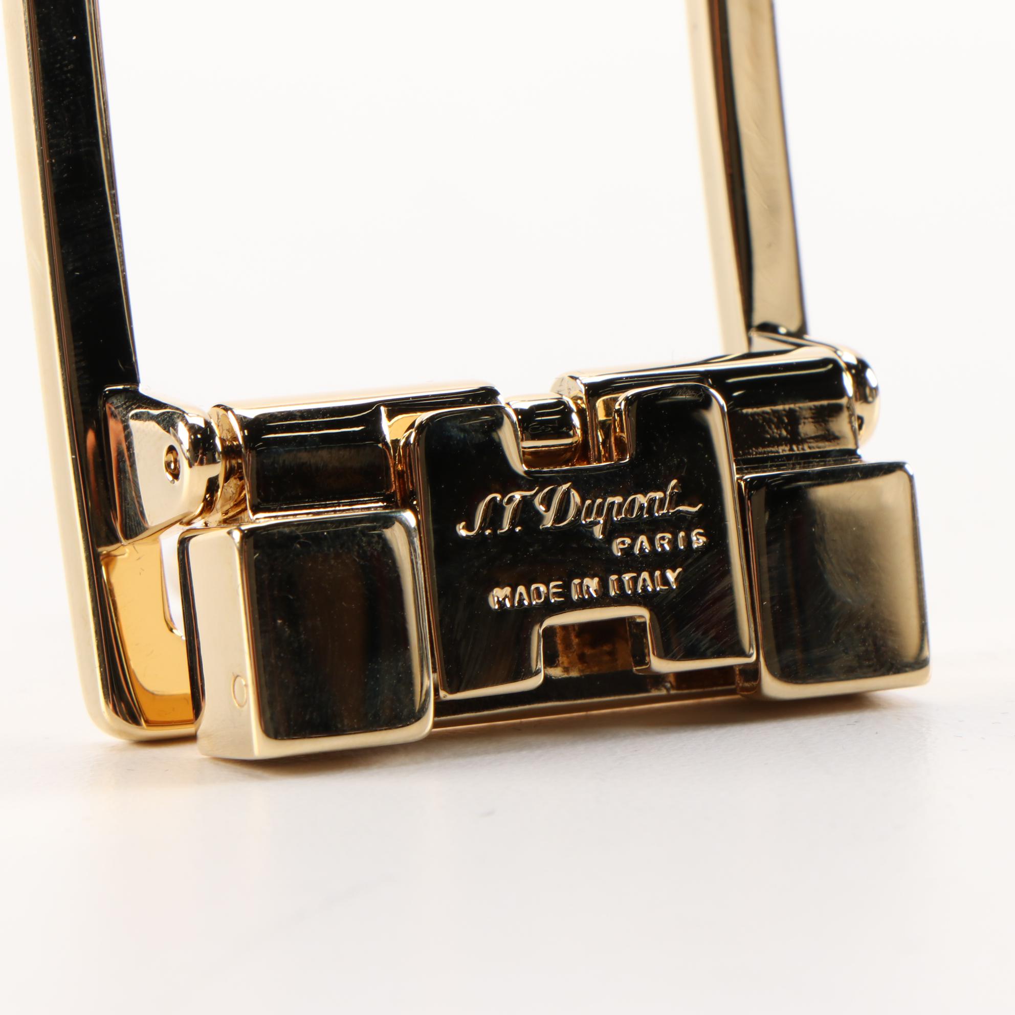 S. T. Dupont 35MM Etiquette Square Gold Tone Belt Buckle