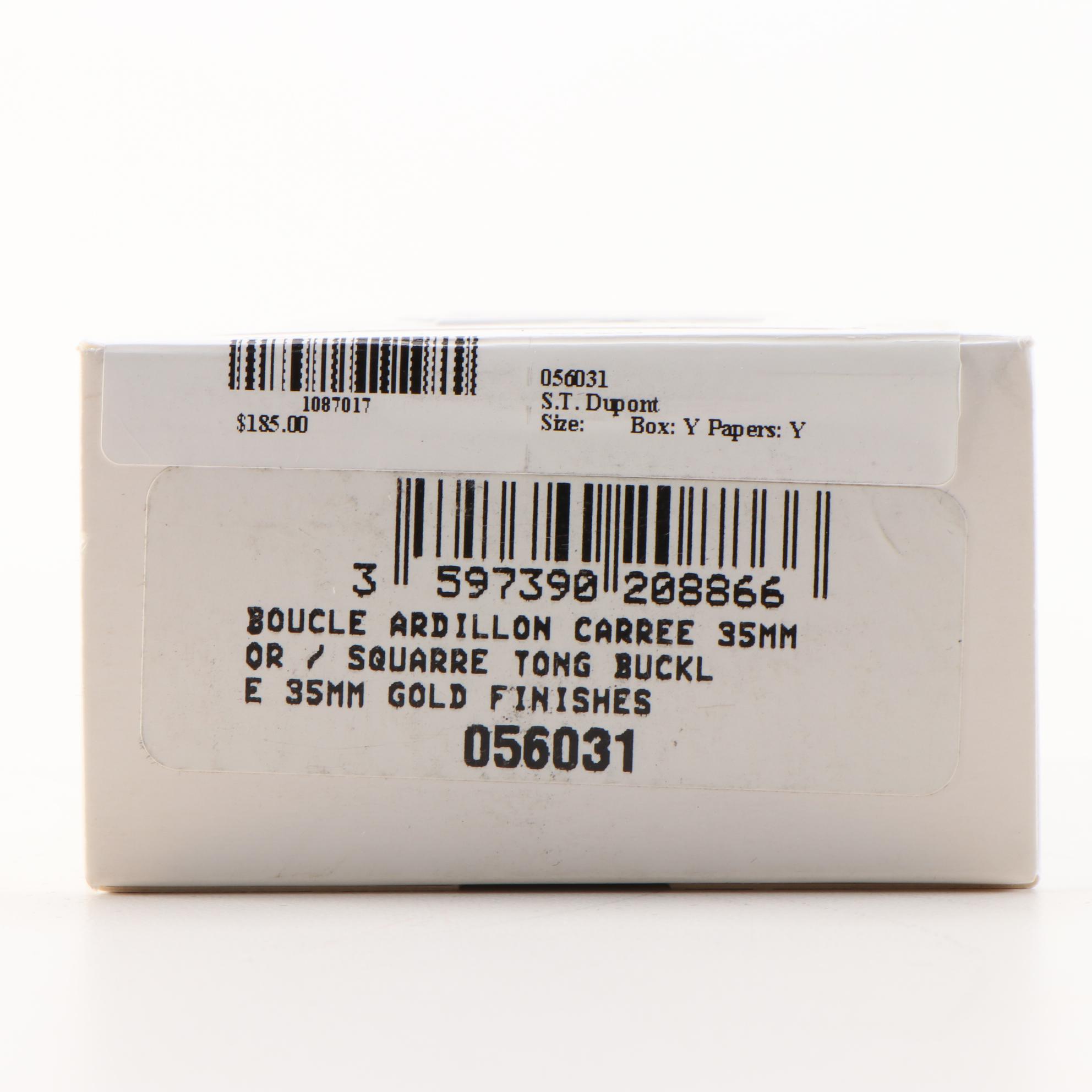 S. T. Dupont 35MM Etiquette Square Gold Tone Belt Buckle