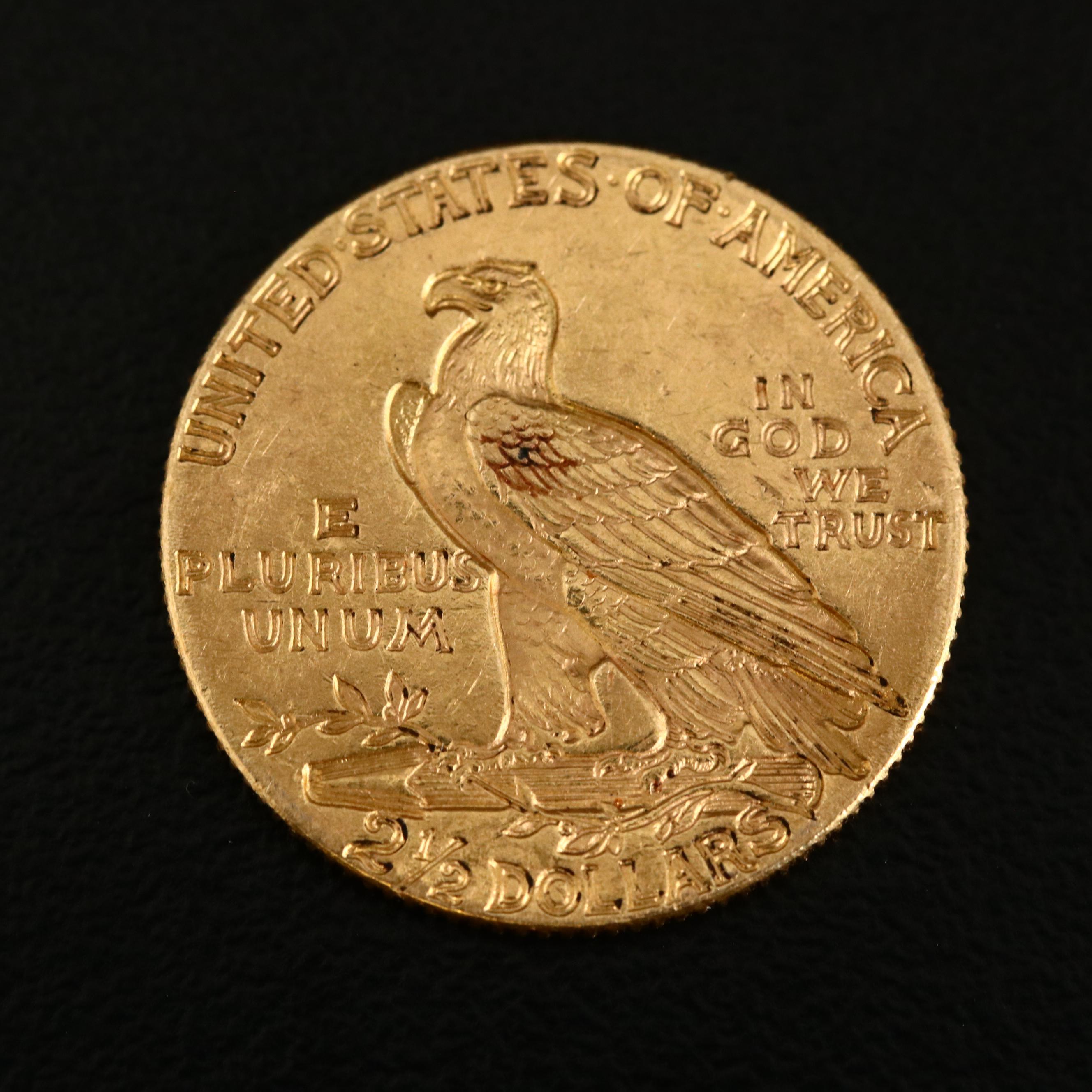1927 Indian Head $2.50 Gold Quarter Eagle Coin