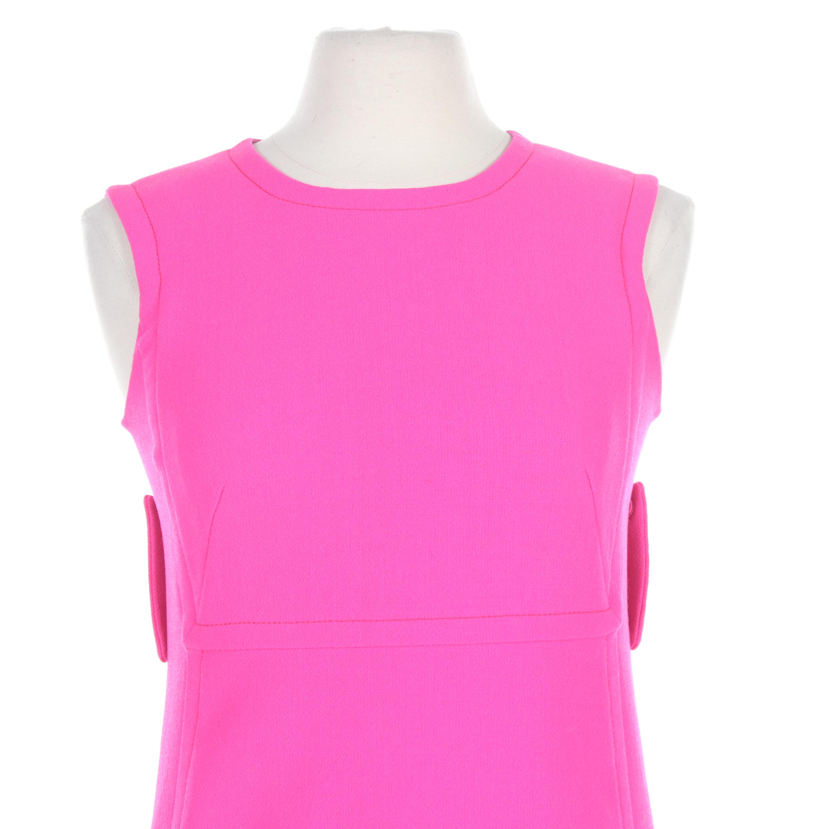 Prada Pink Wool Sleeveless Shift Dress