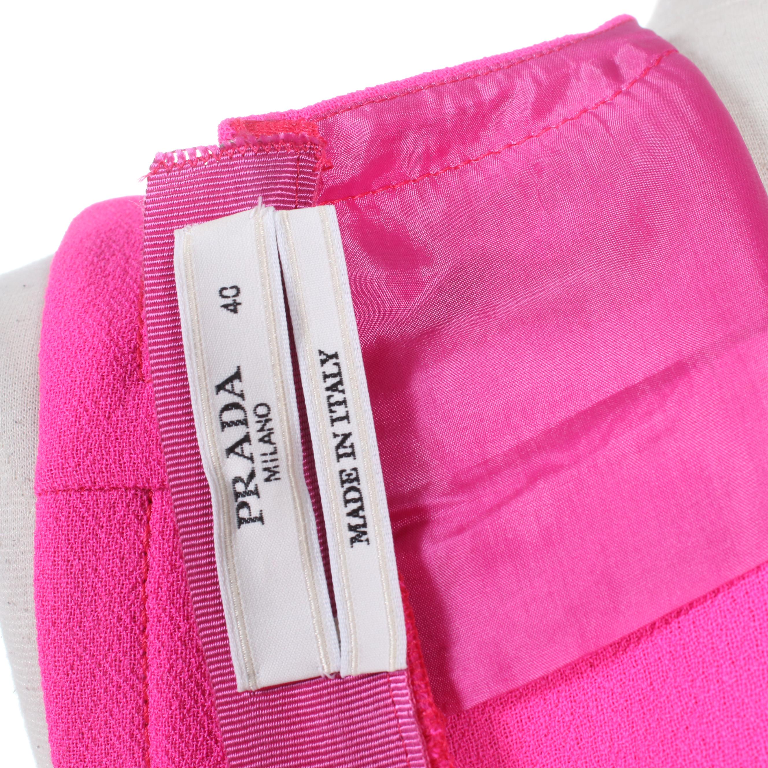 Prada Pink Wool Sleeveless Shift Dress