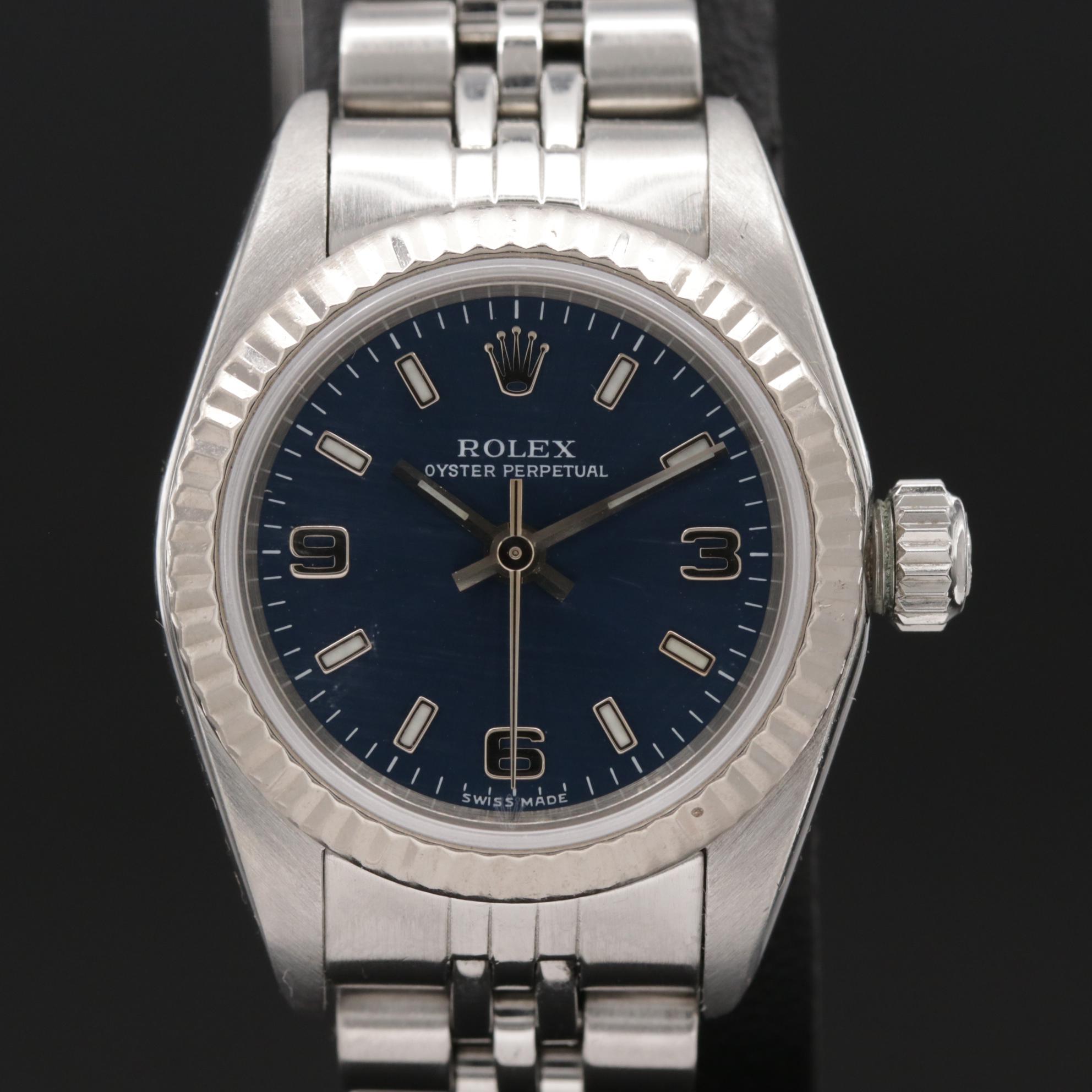 Rolex Oyster Perpetual Stainless Steel with 18K Gold Bezel Automatic Watch