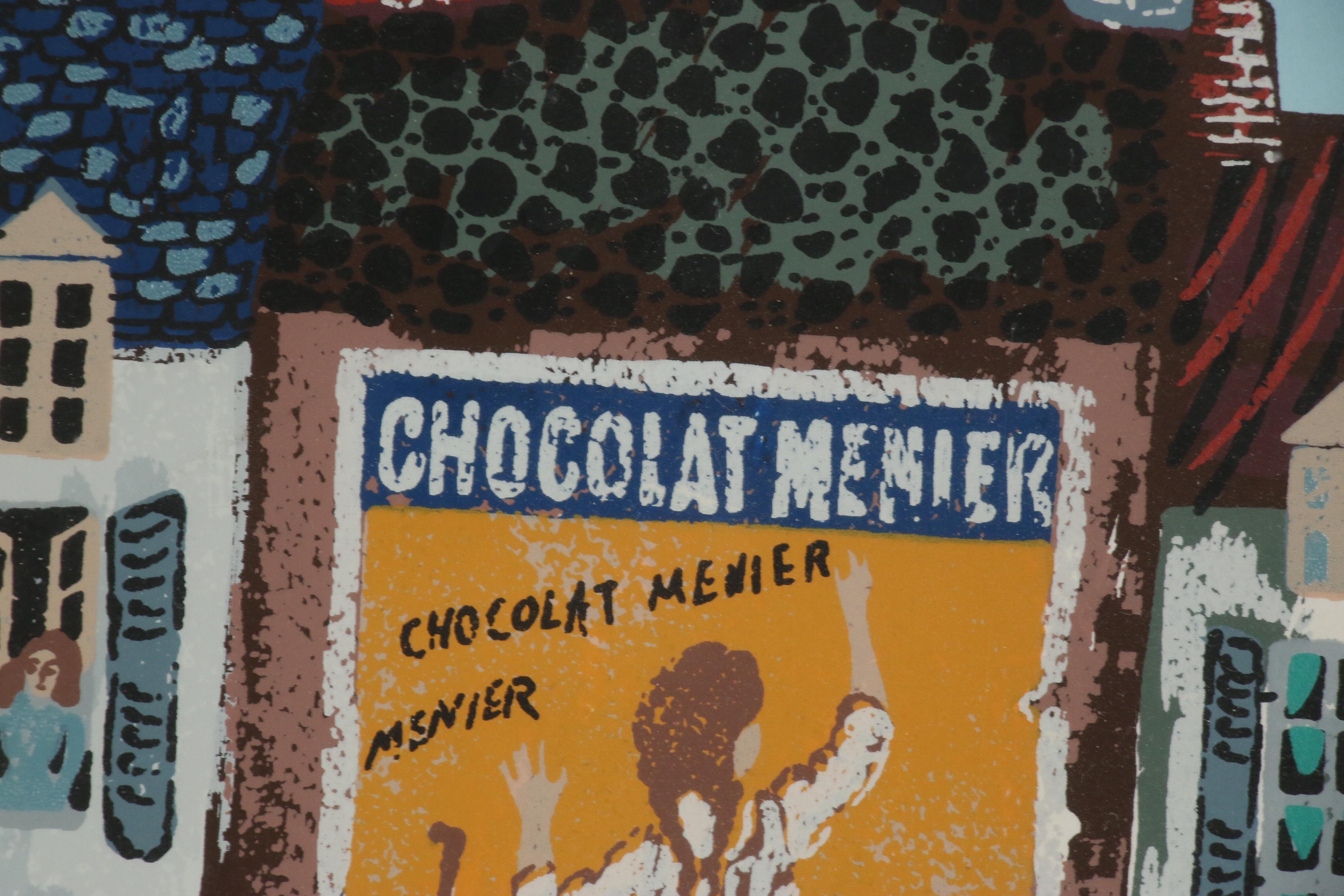 Josef Farhi Serigraph "Chocolat Menier", Late 20th Century