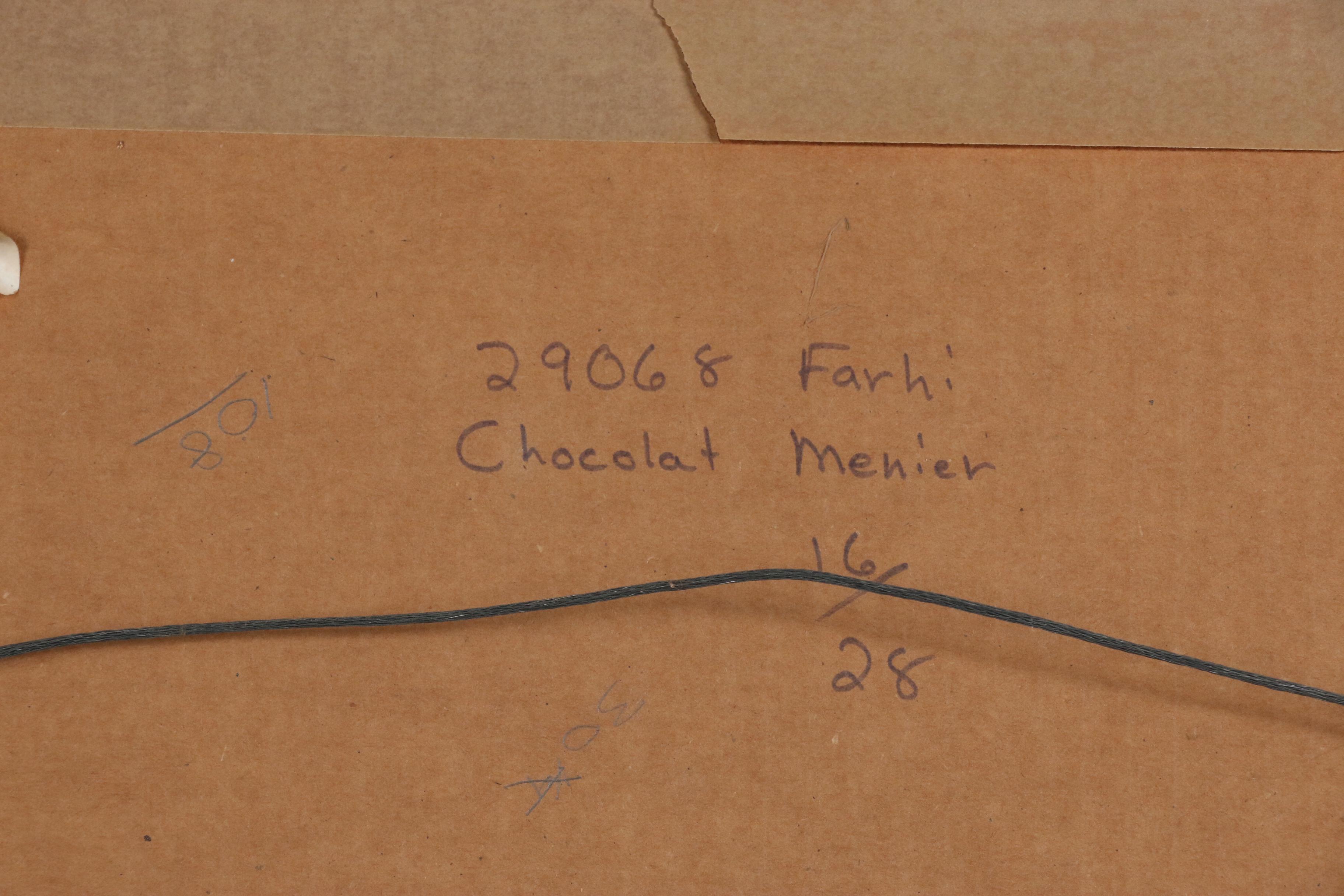 Josef Farhi Serigraph "Chocolat Menier", Late 20th Century