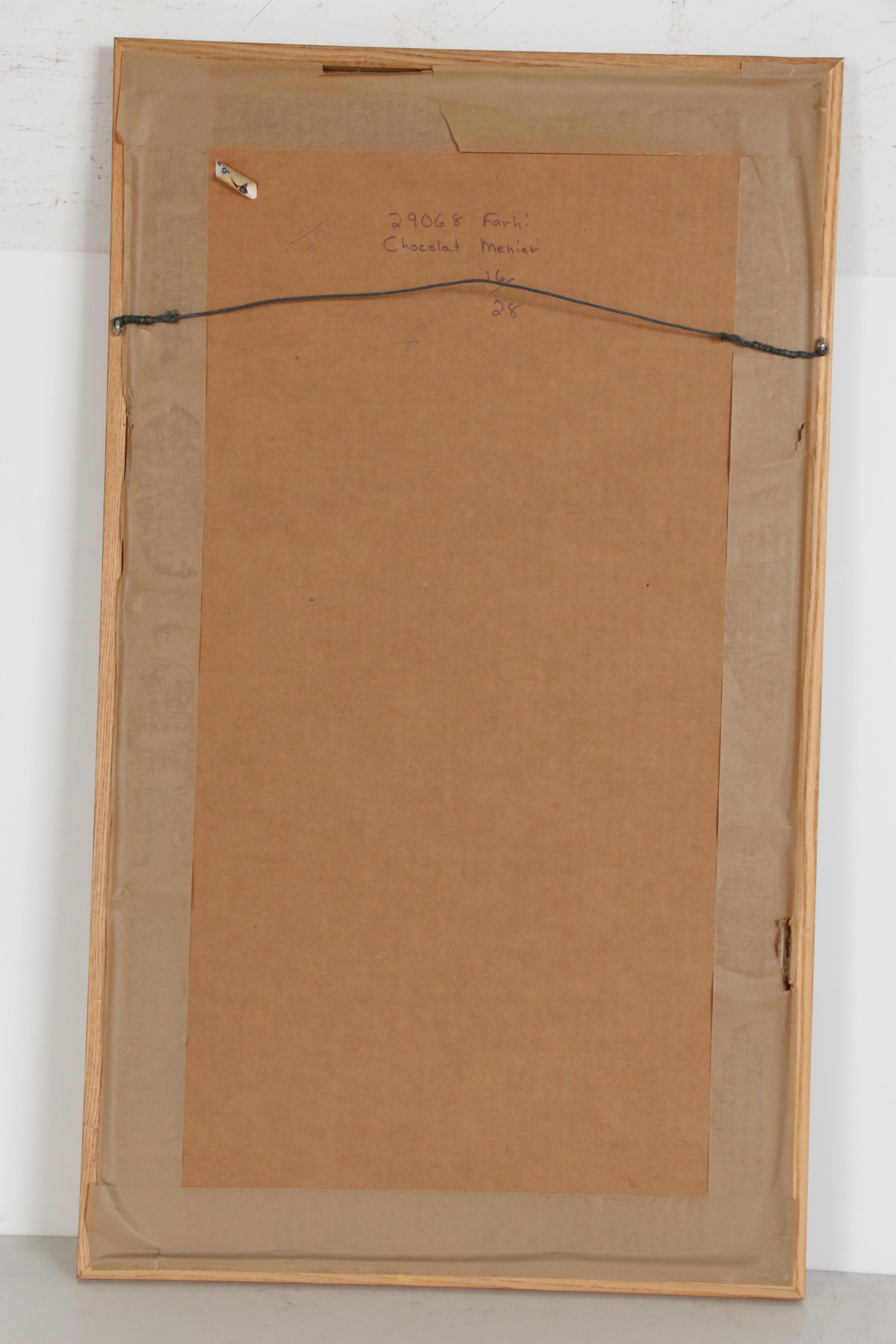 Josef Farhi Serigraph "Chocolat Menier", Late 20th Century