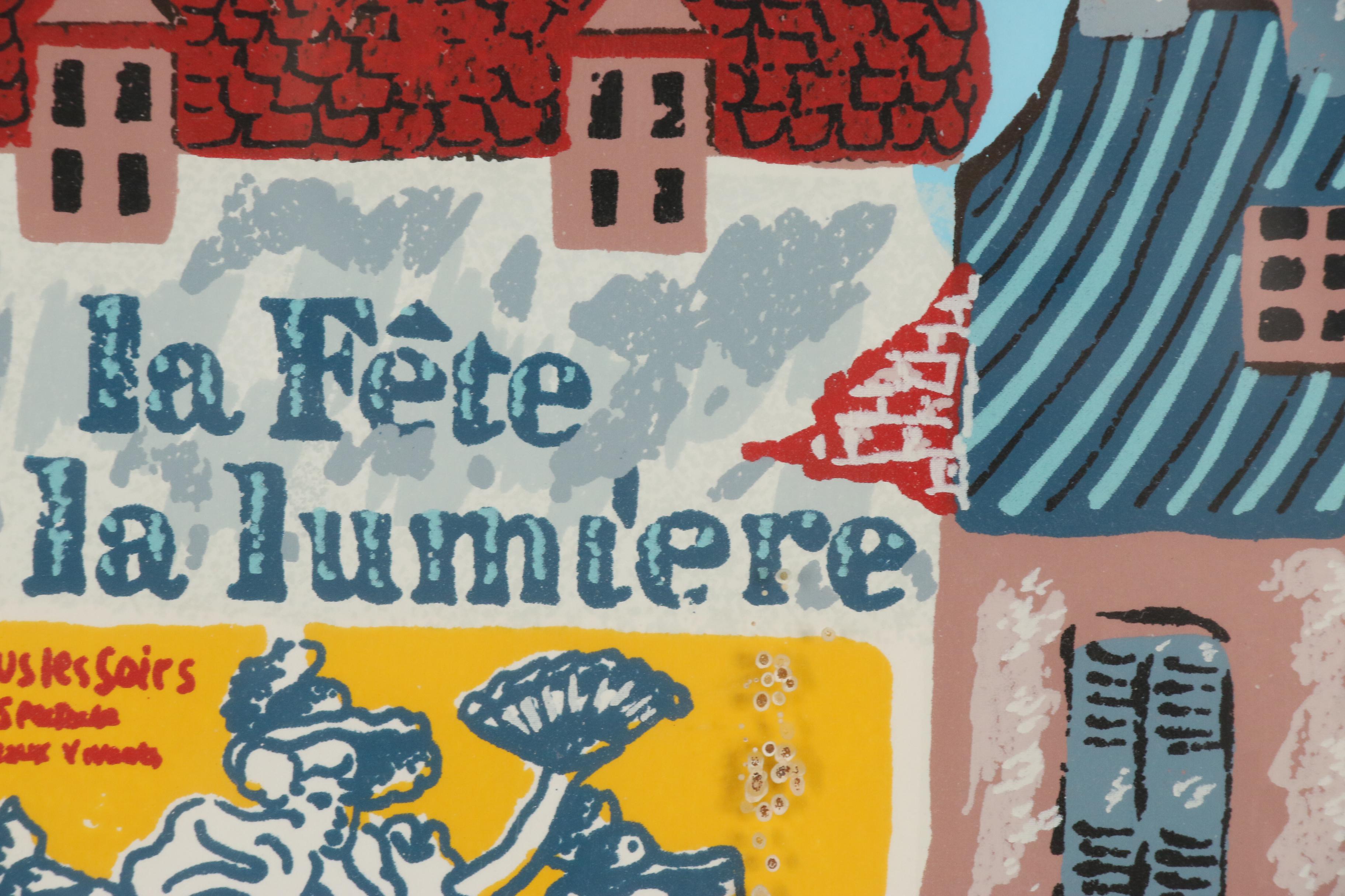 Josef Farhi Serigraph "Bistro de la Gare", Late 20th Century