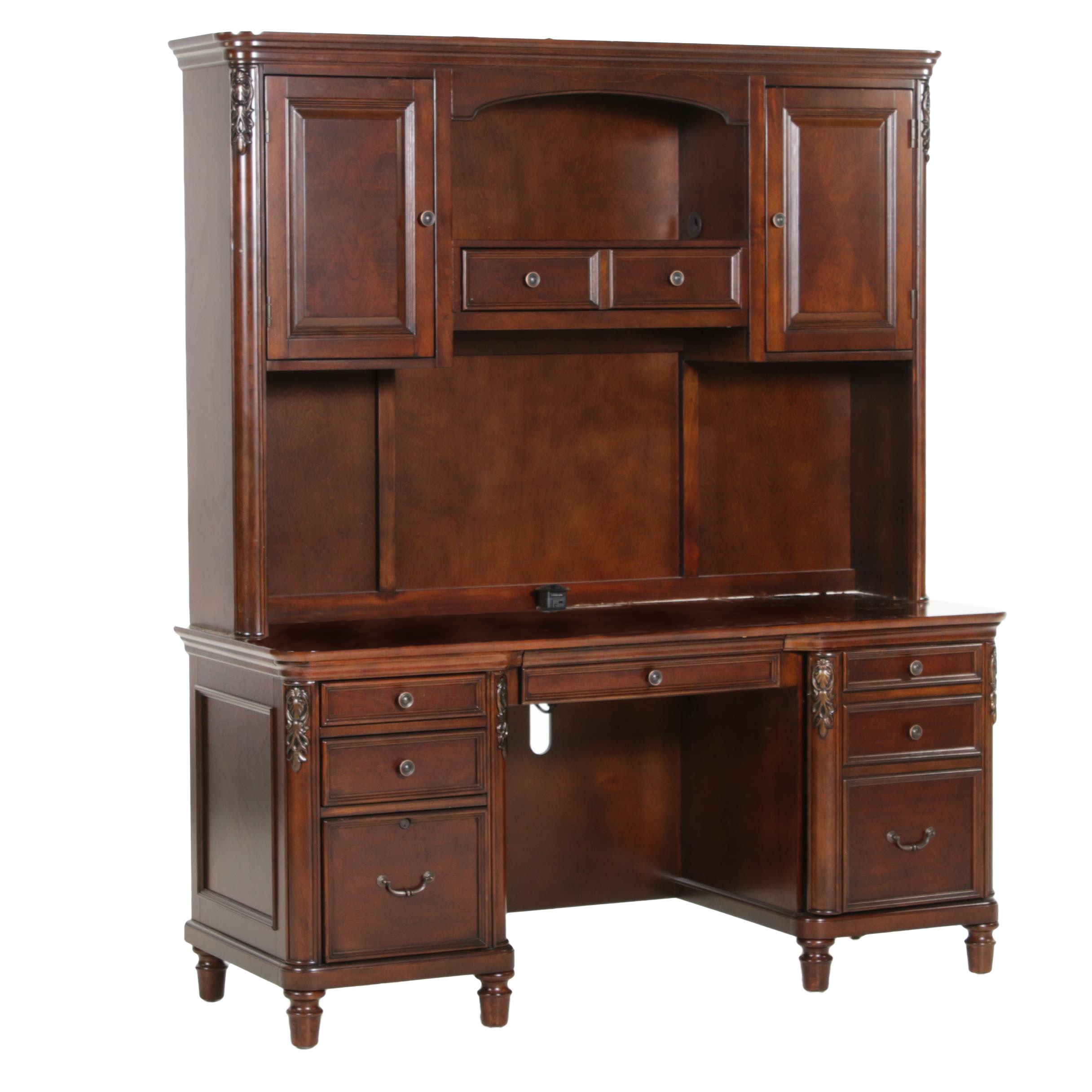 American Signature Collection "Ashland" Credenza Desk and Hutch