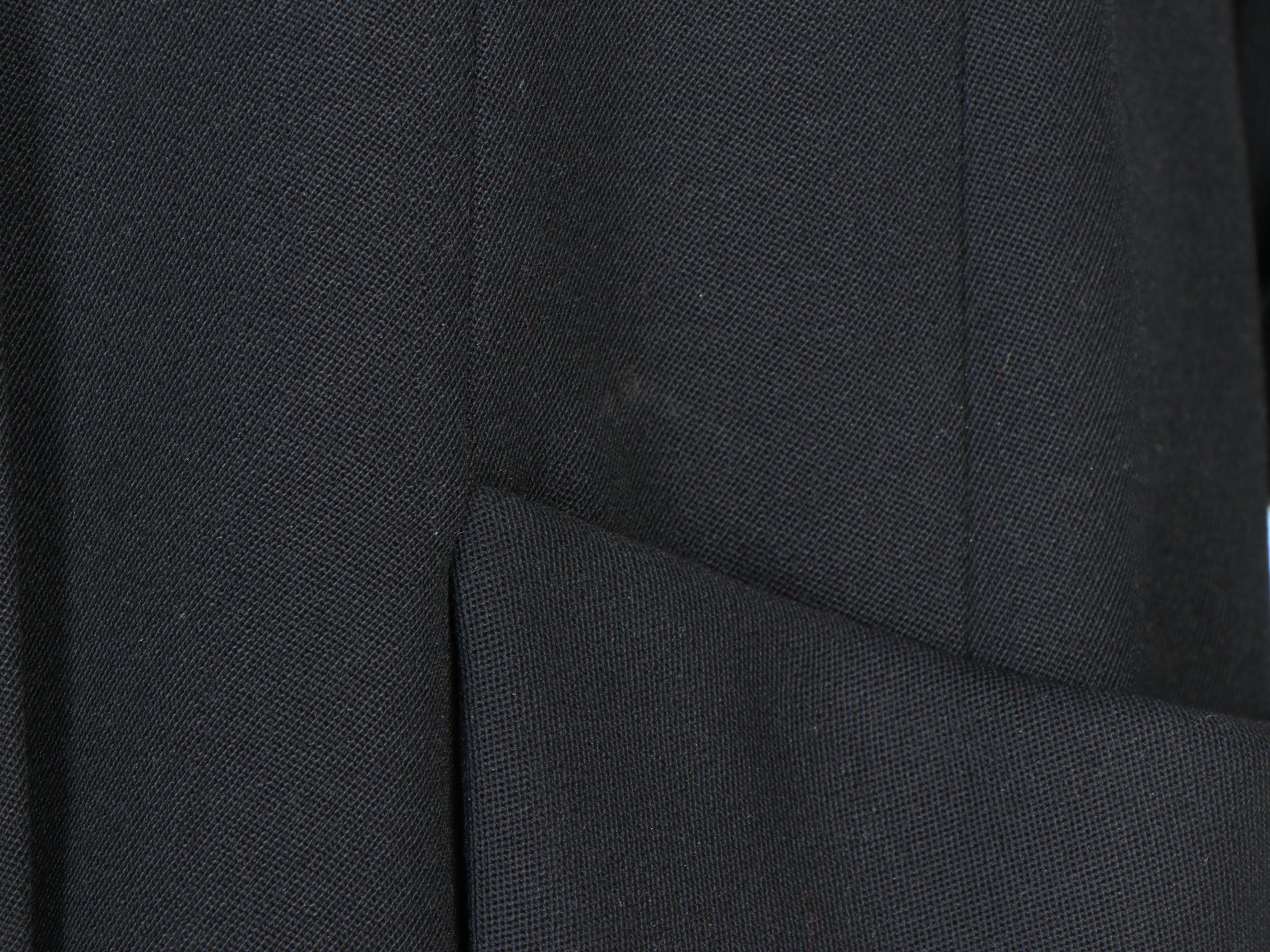 Chanel Boutique Black Wool Suit Jacket with Split Collar, Vintage