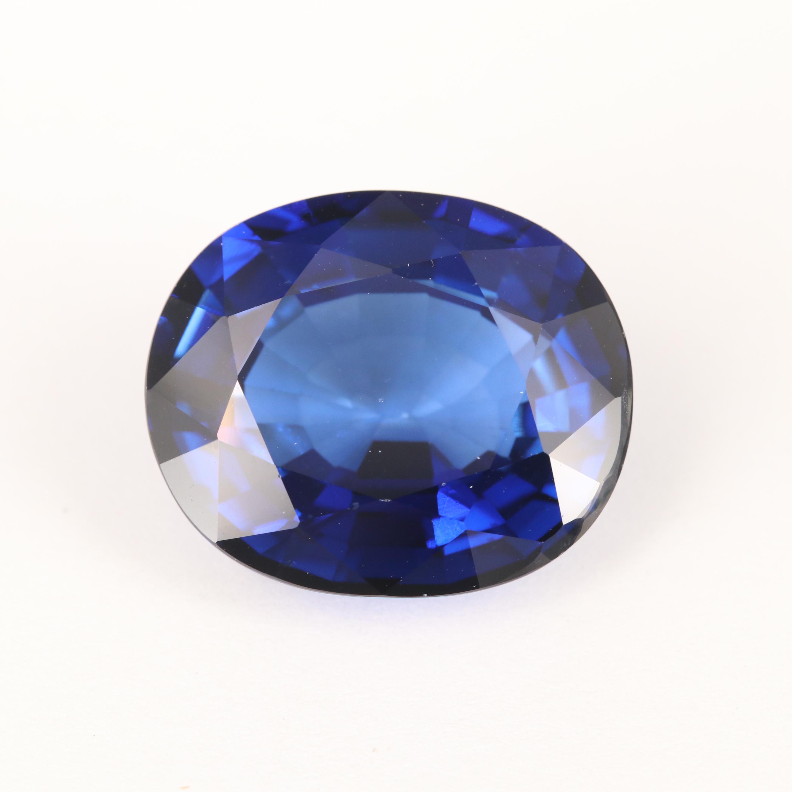 Loose 30.35 CT Synthetic Sapphire with GIA Report