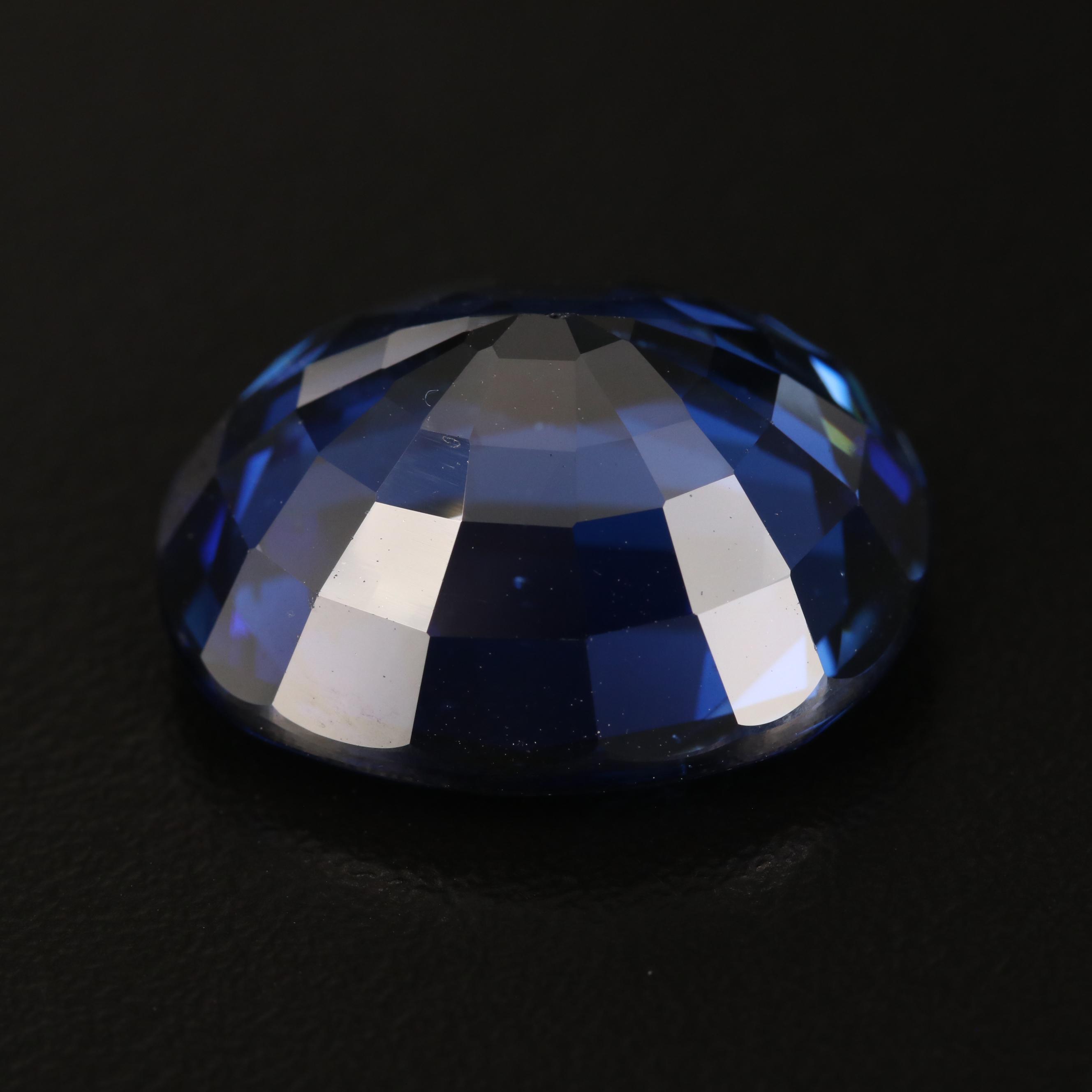 Loose 30.35 CT Synthetic Sapphire with GIA Report
