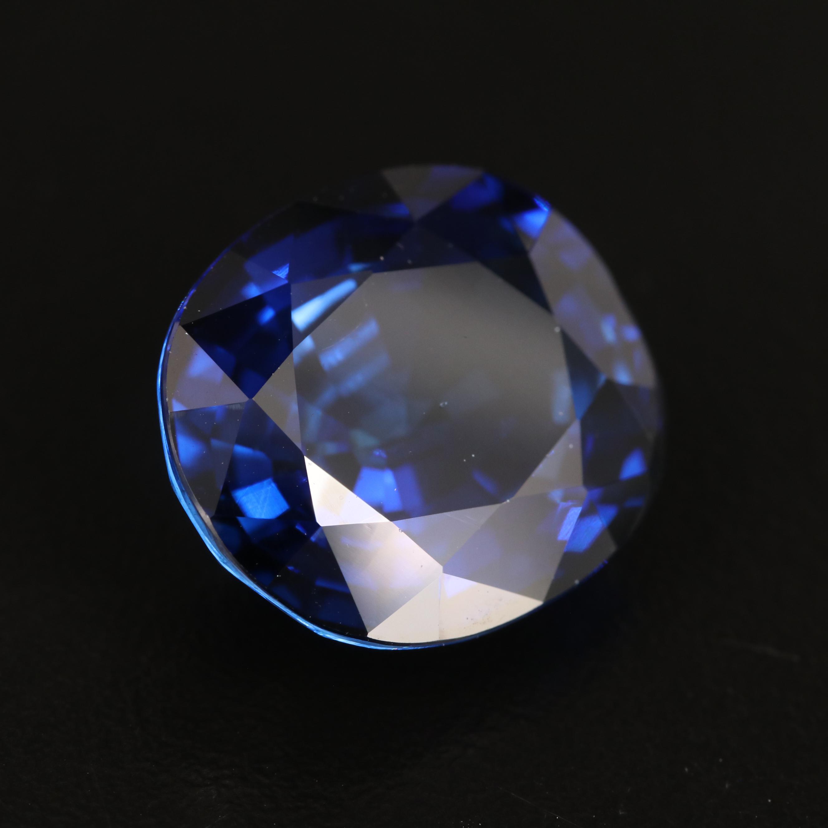 Loose 30.35 CT Synthetic Sapphire with GIA Report