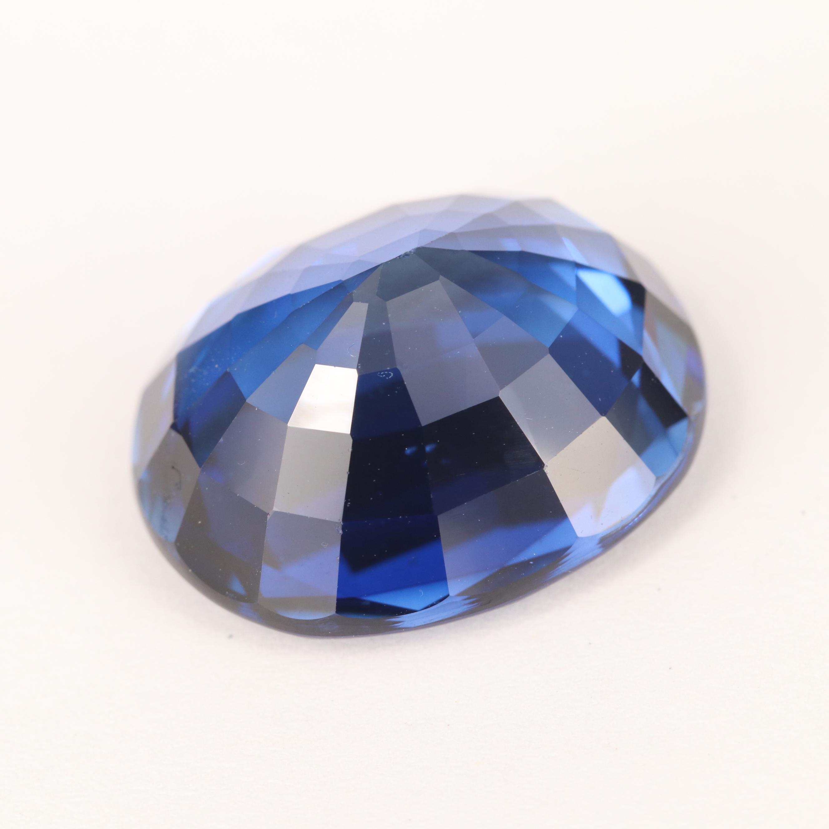 Loose 30.35 CT Synthetic Sapphire with GIA Report