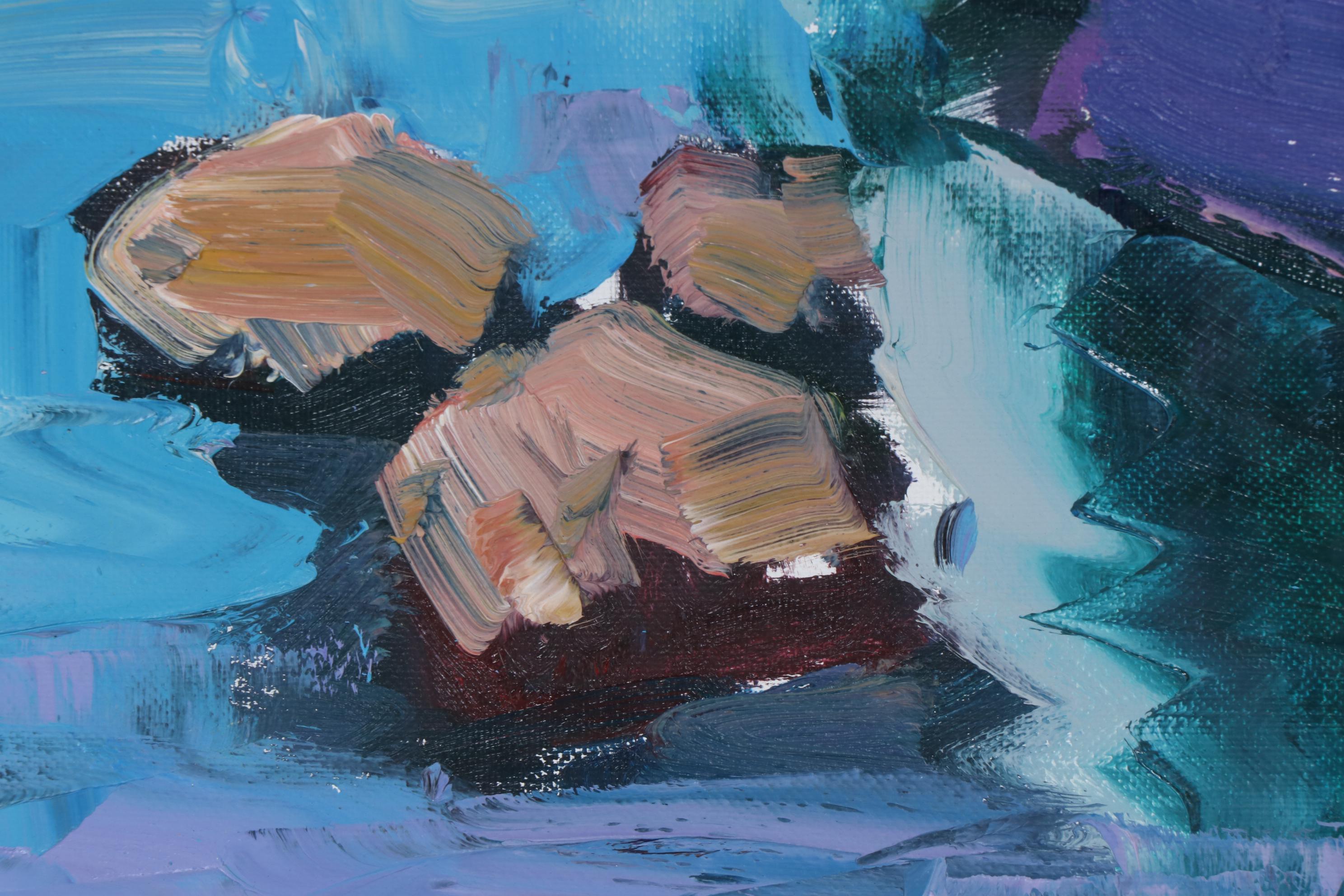 Jose Trujillo Oil Painting "Cliff Diving"