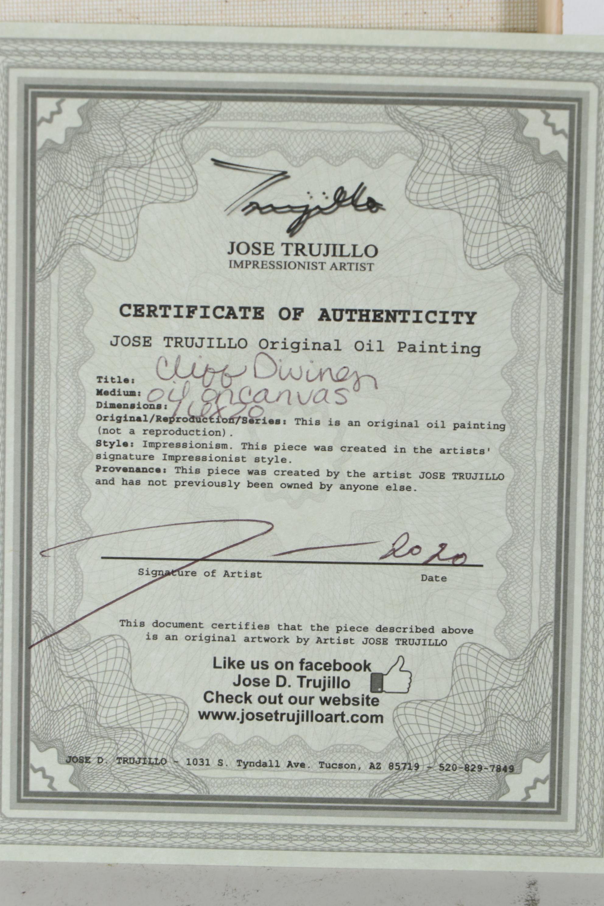 Jose Trujillo Oil Painting "Cliff Diving"