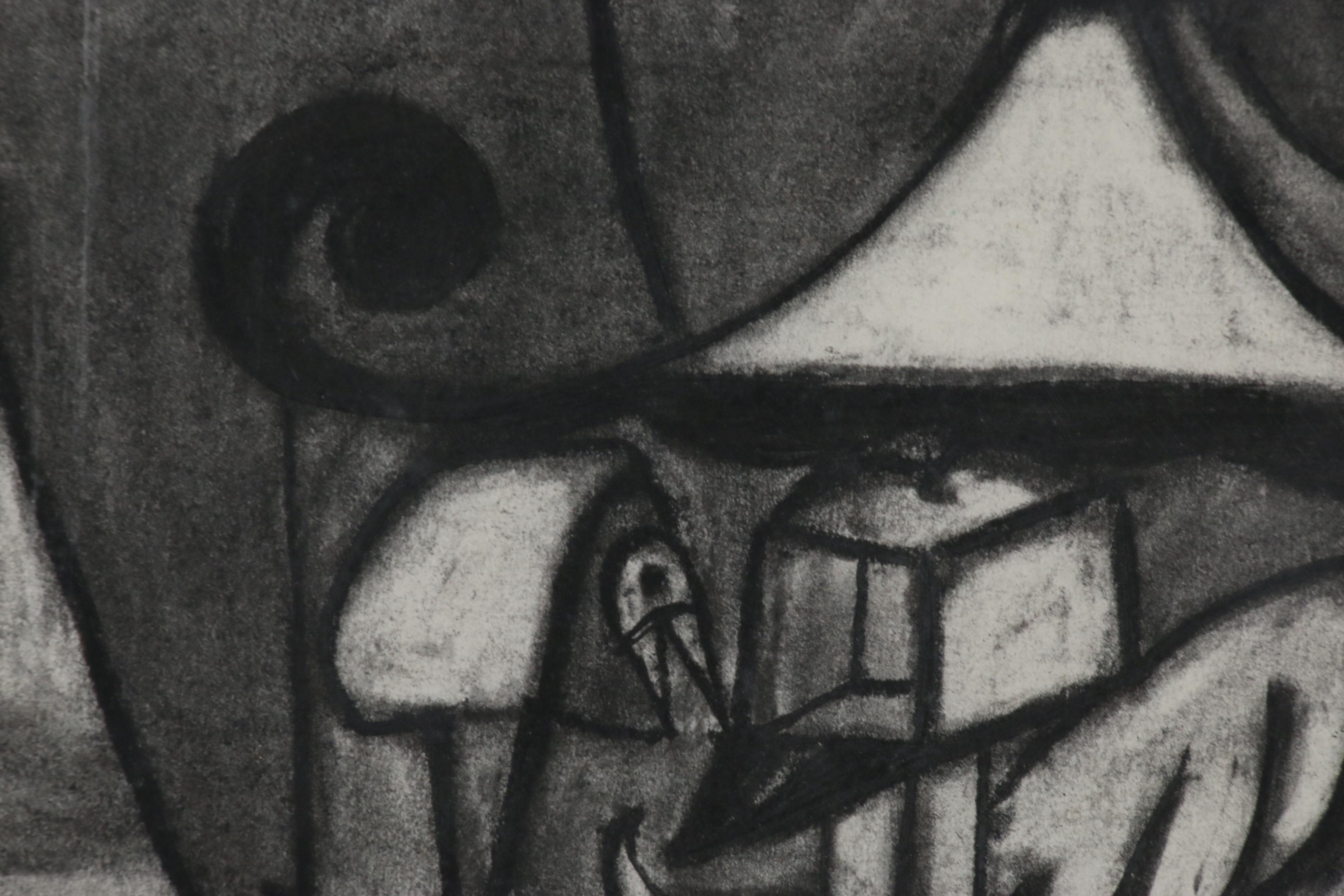 Jeff Sutherland Charcoal Study "Typical Brain Cage"