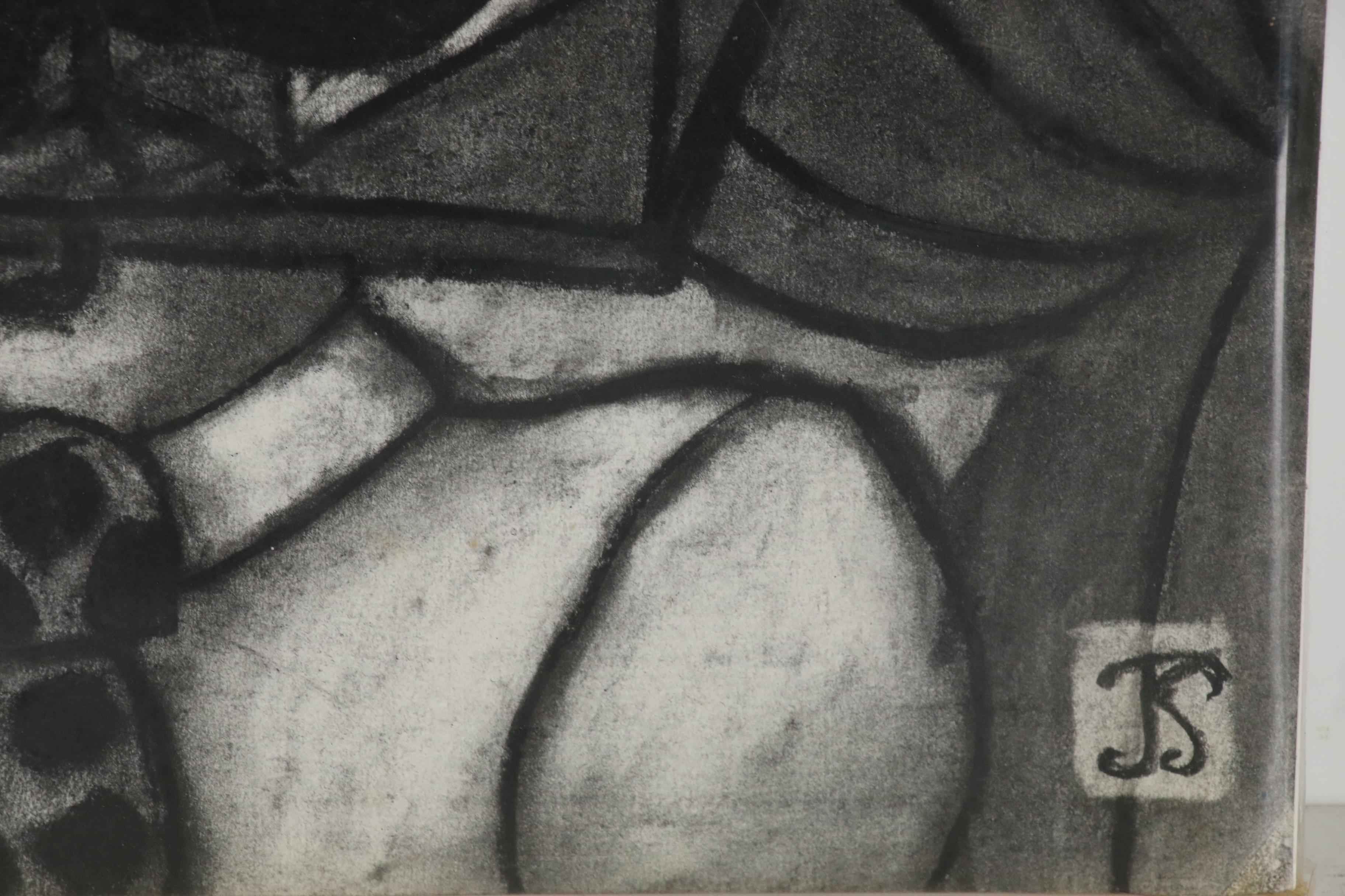 Jeff Sutherland Charcoal Study "Typical Brain Cage"