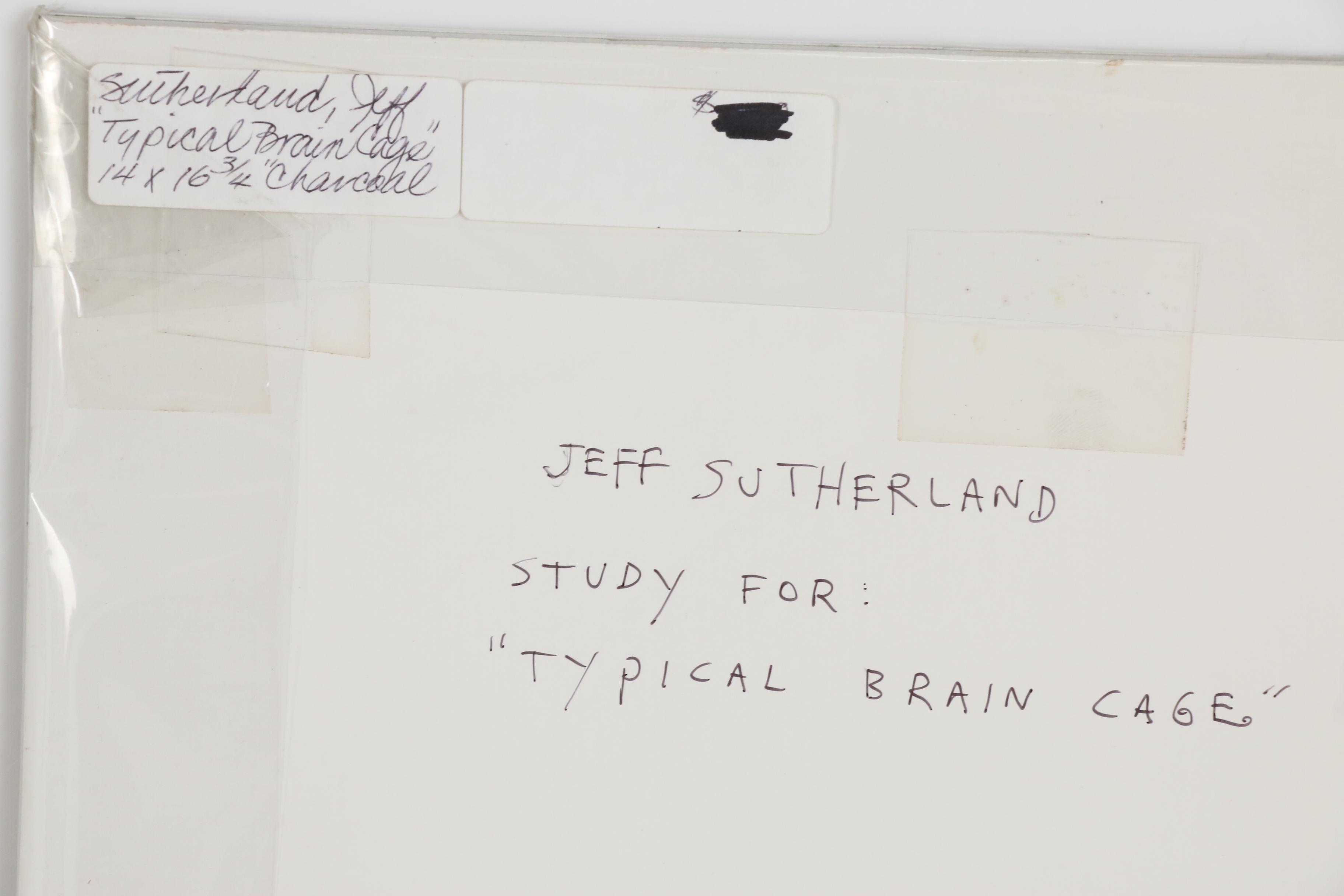 Jeff Sutherland Charcoal Study "Typical Brain Cage"