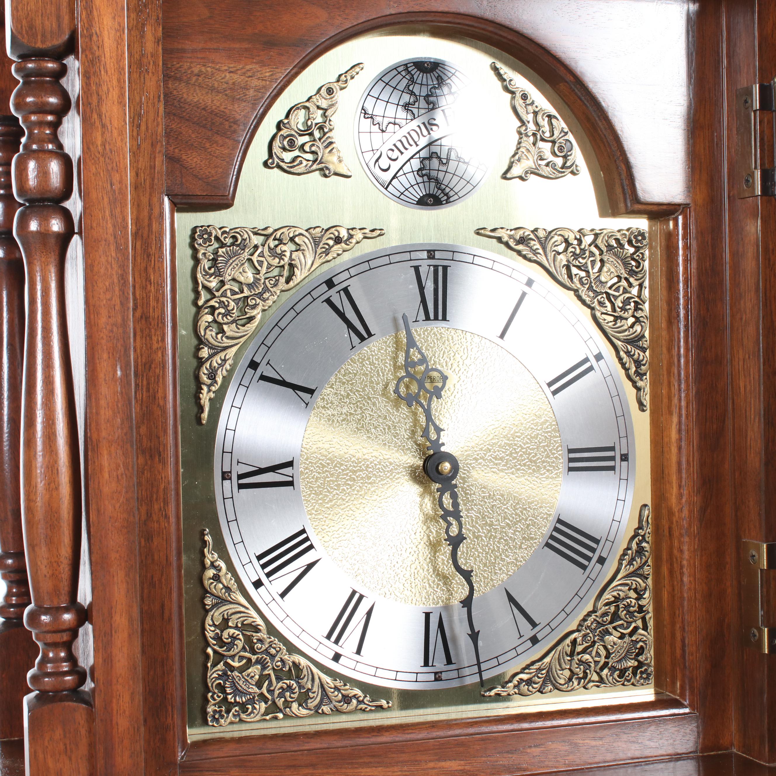 Emperor Clock Co. Harrington House Grandfather Clock, 1970s