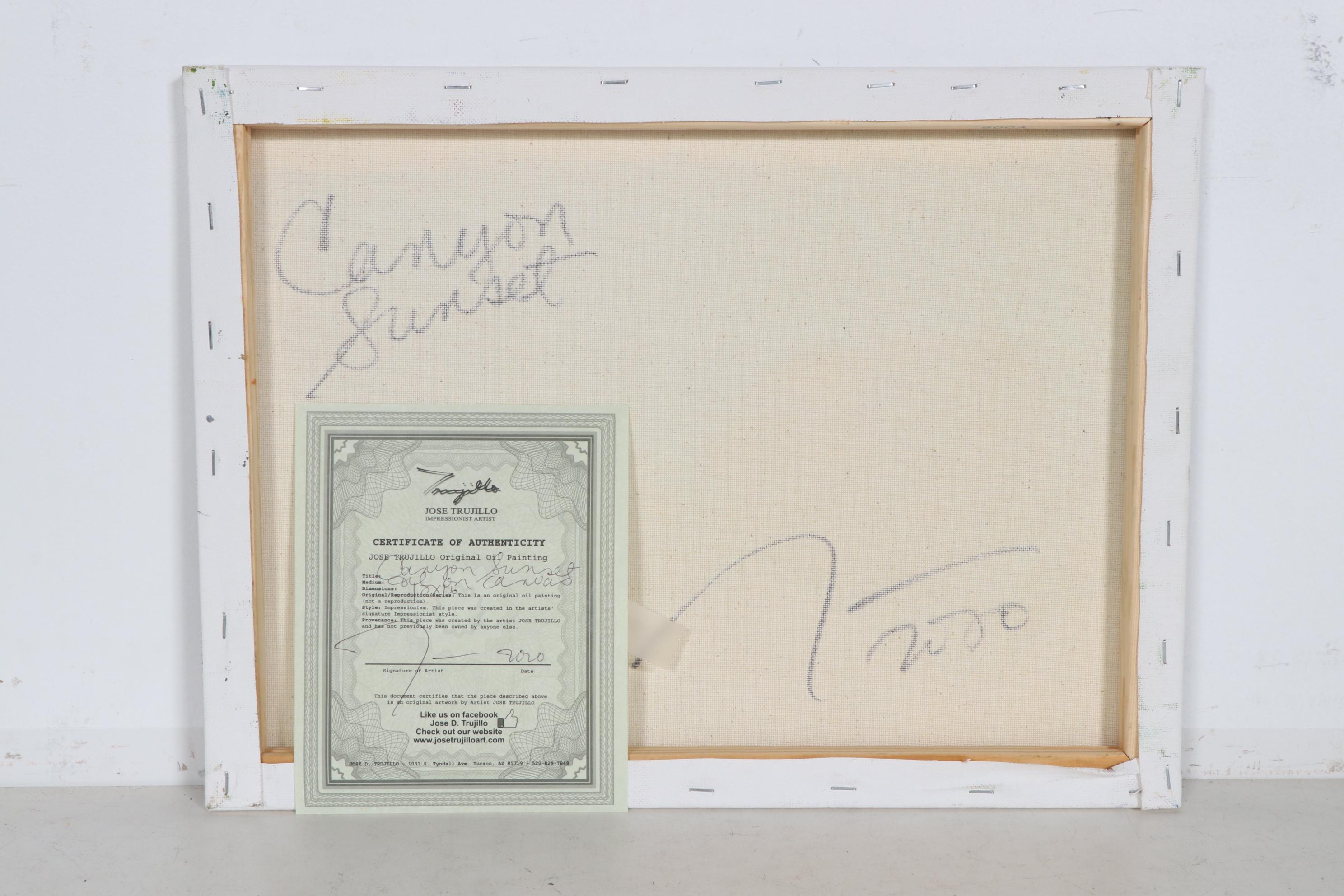 Jose Trujillo Oil Painting "Canyon Sunset"