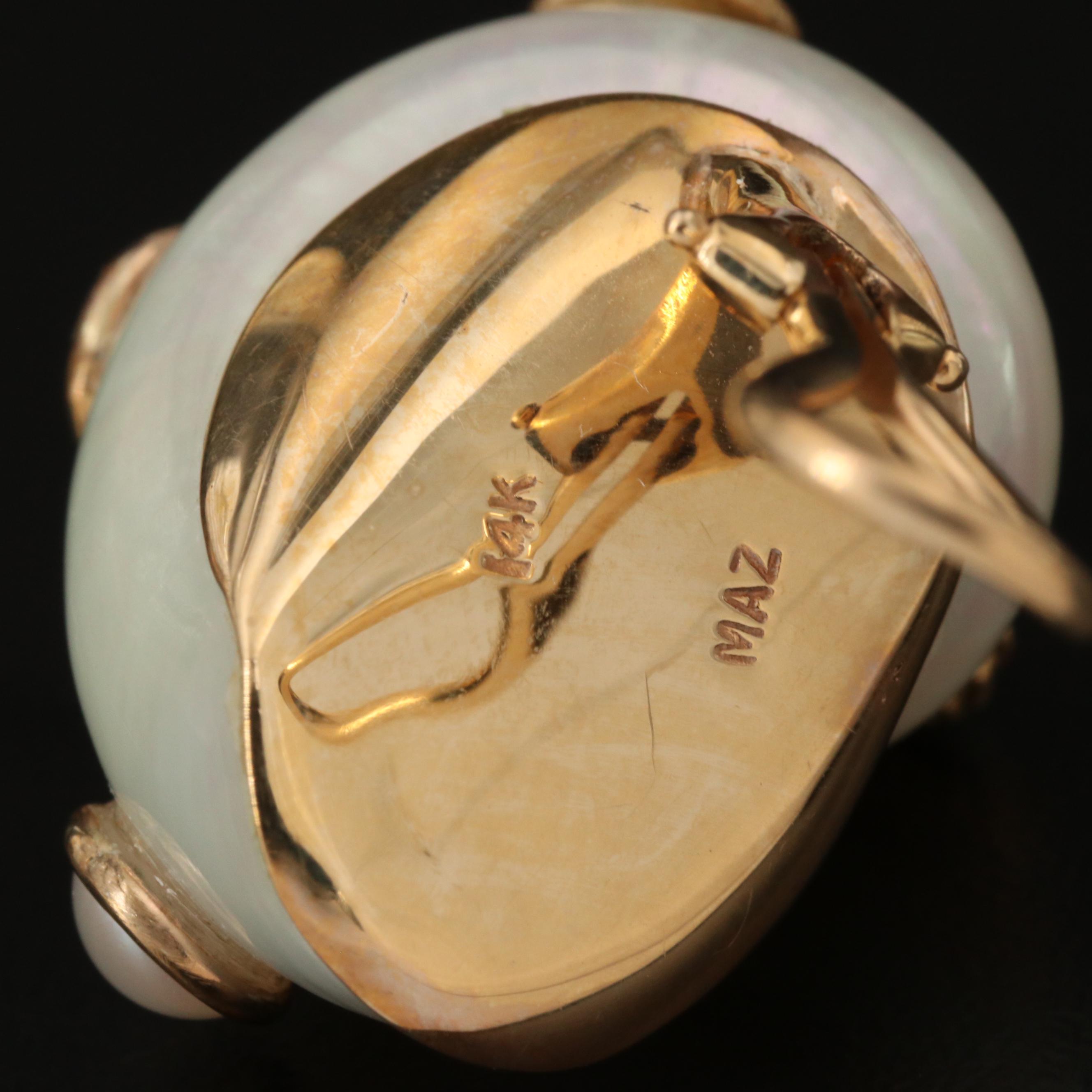 Maz 14K Yellow Gold Shell and Cultured Pearl Earrings