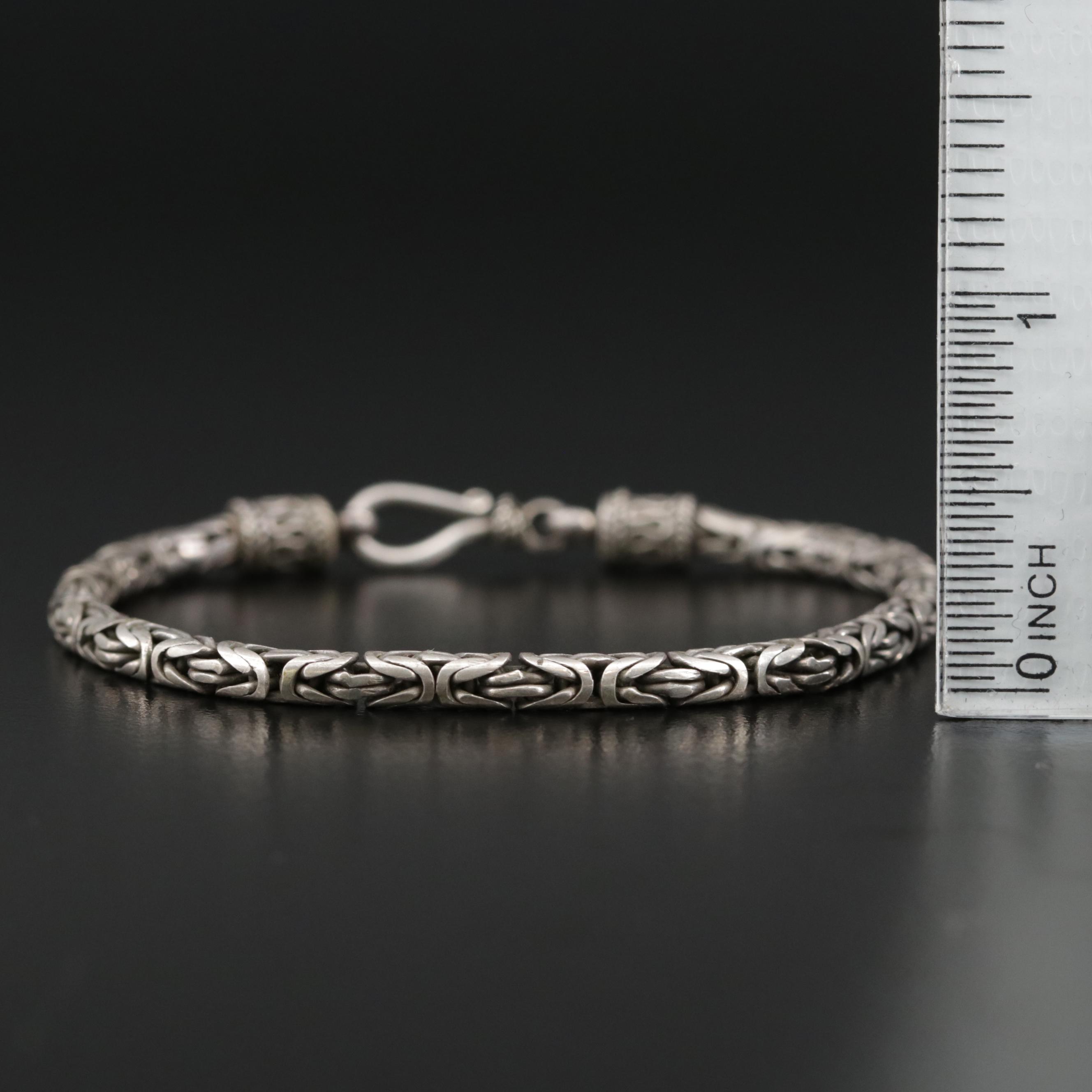 Sterling Silver Byzantine Link Bracelet