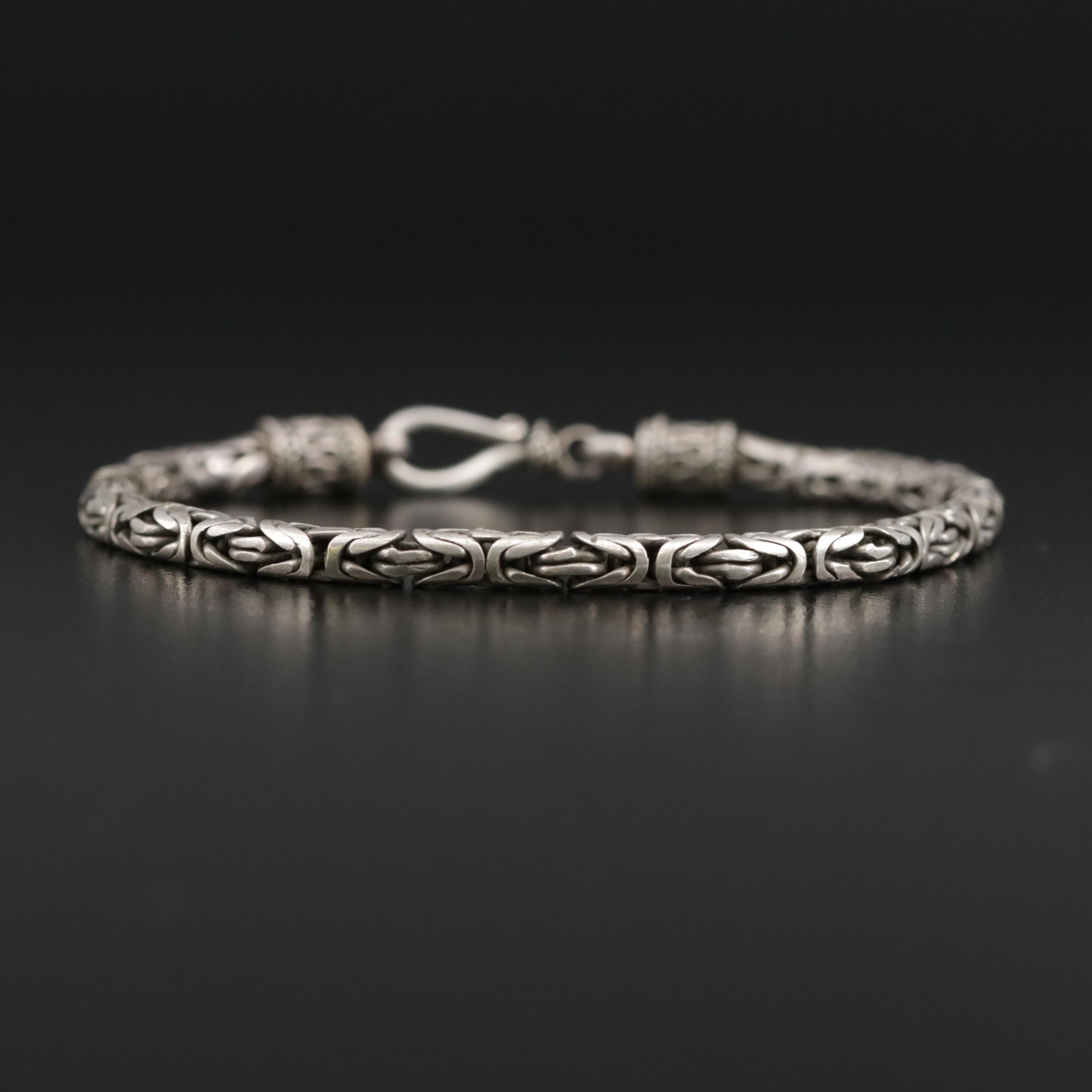 Sterling Silver Byzantine Link Bracelet