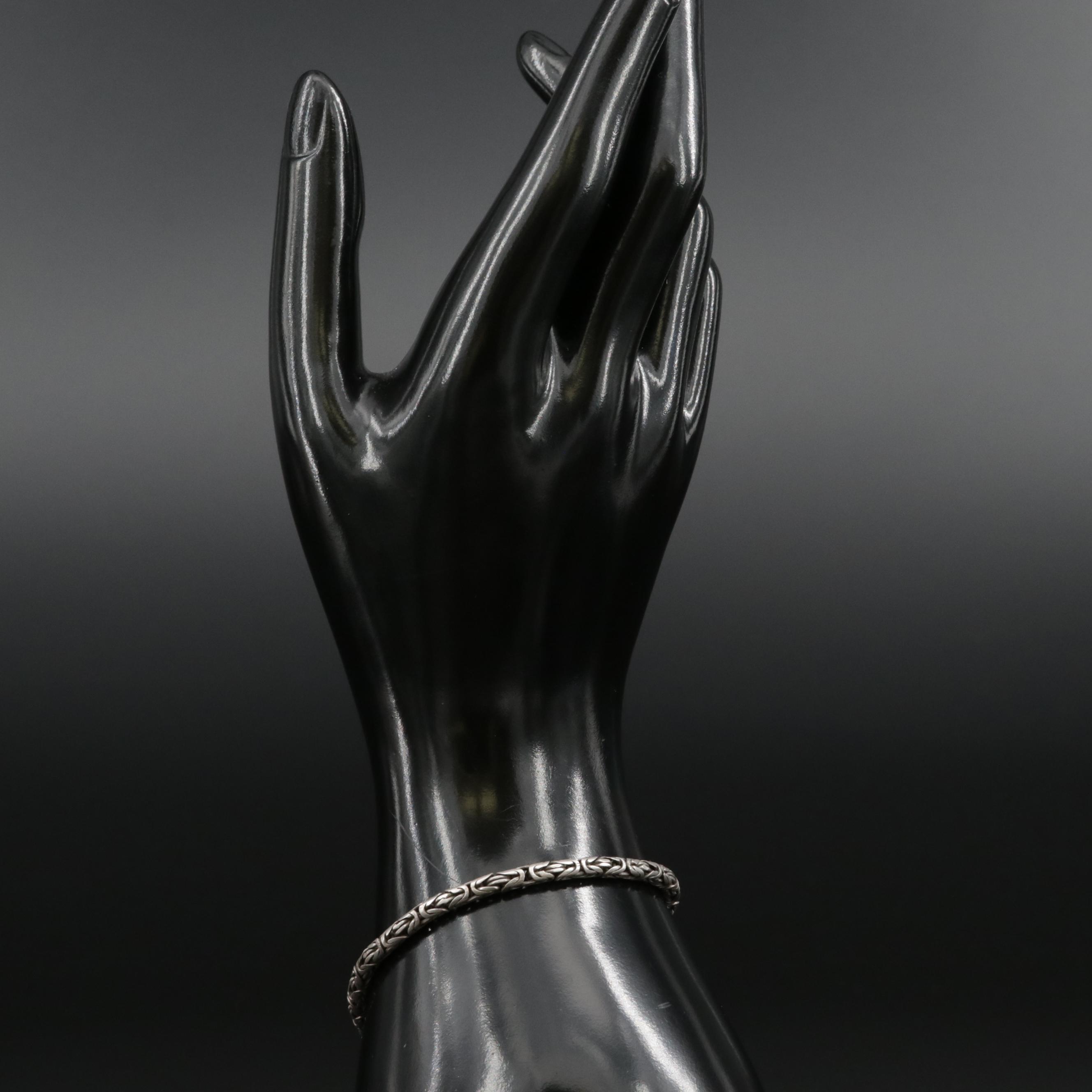 Sterling Silver Byzantine Link Bracelet