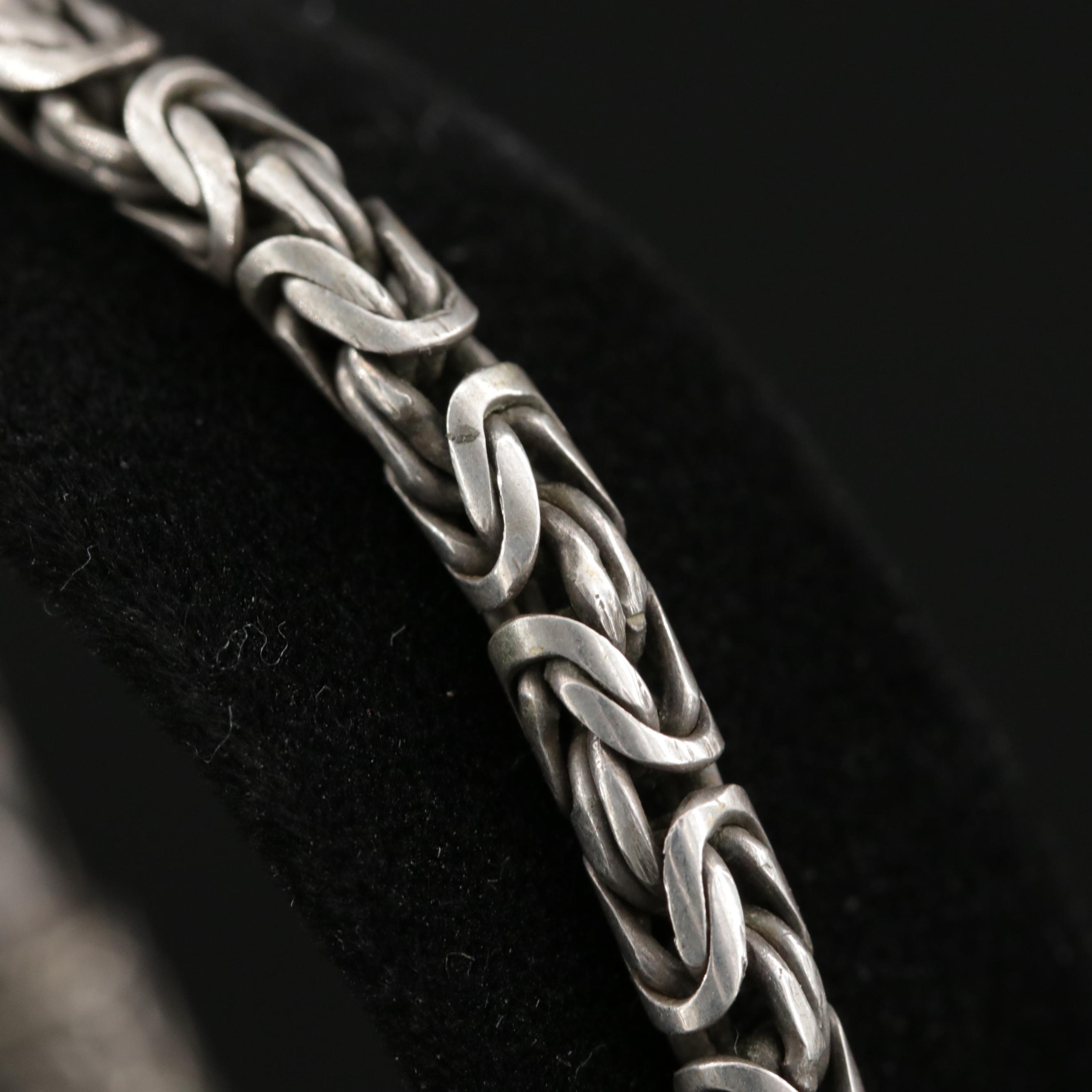 Sterling Silver Byzantine Link Bracelet