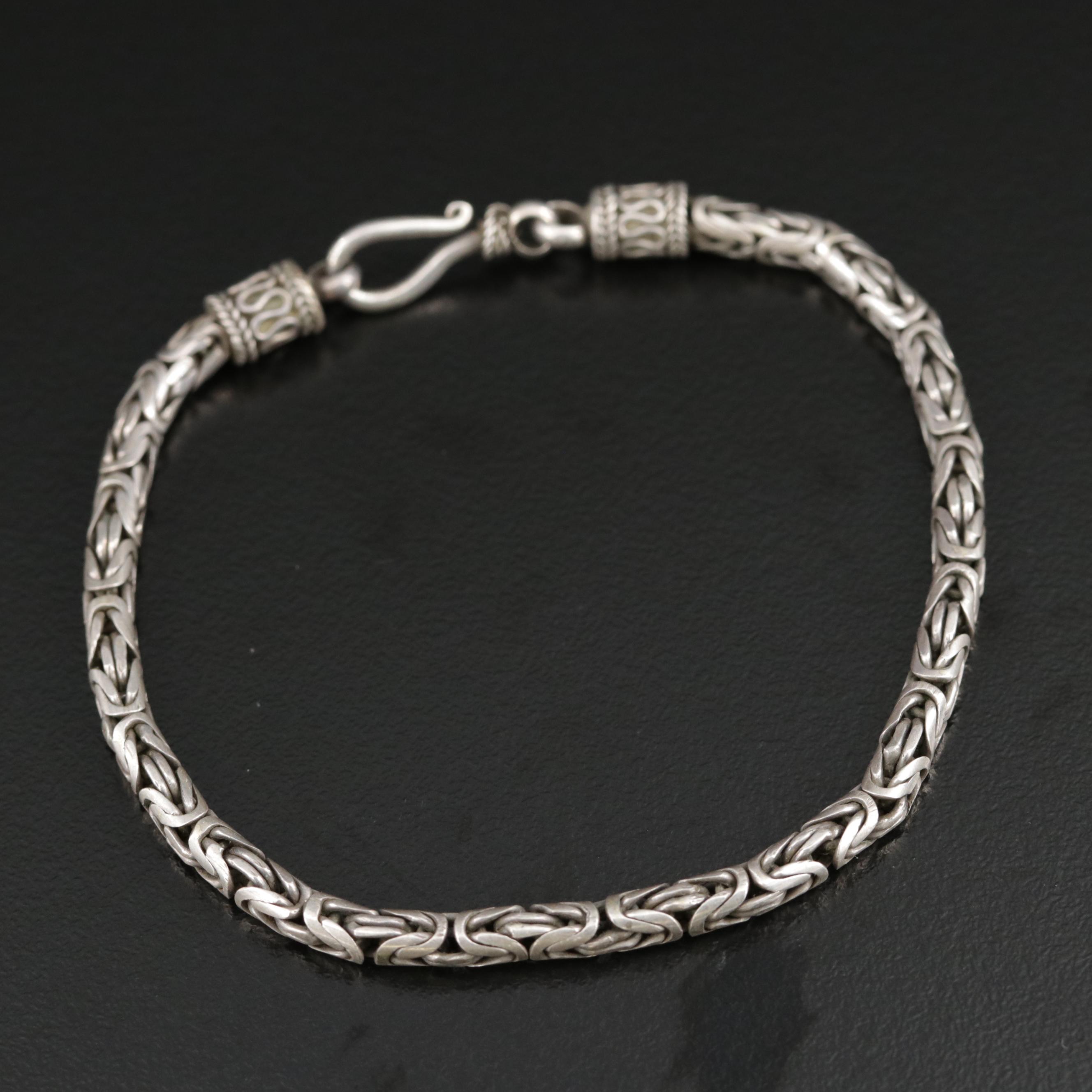 Sterling Silver Byzantine Link Bracelet